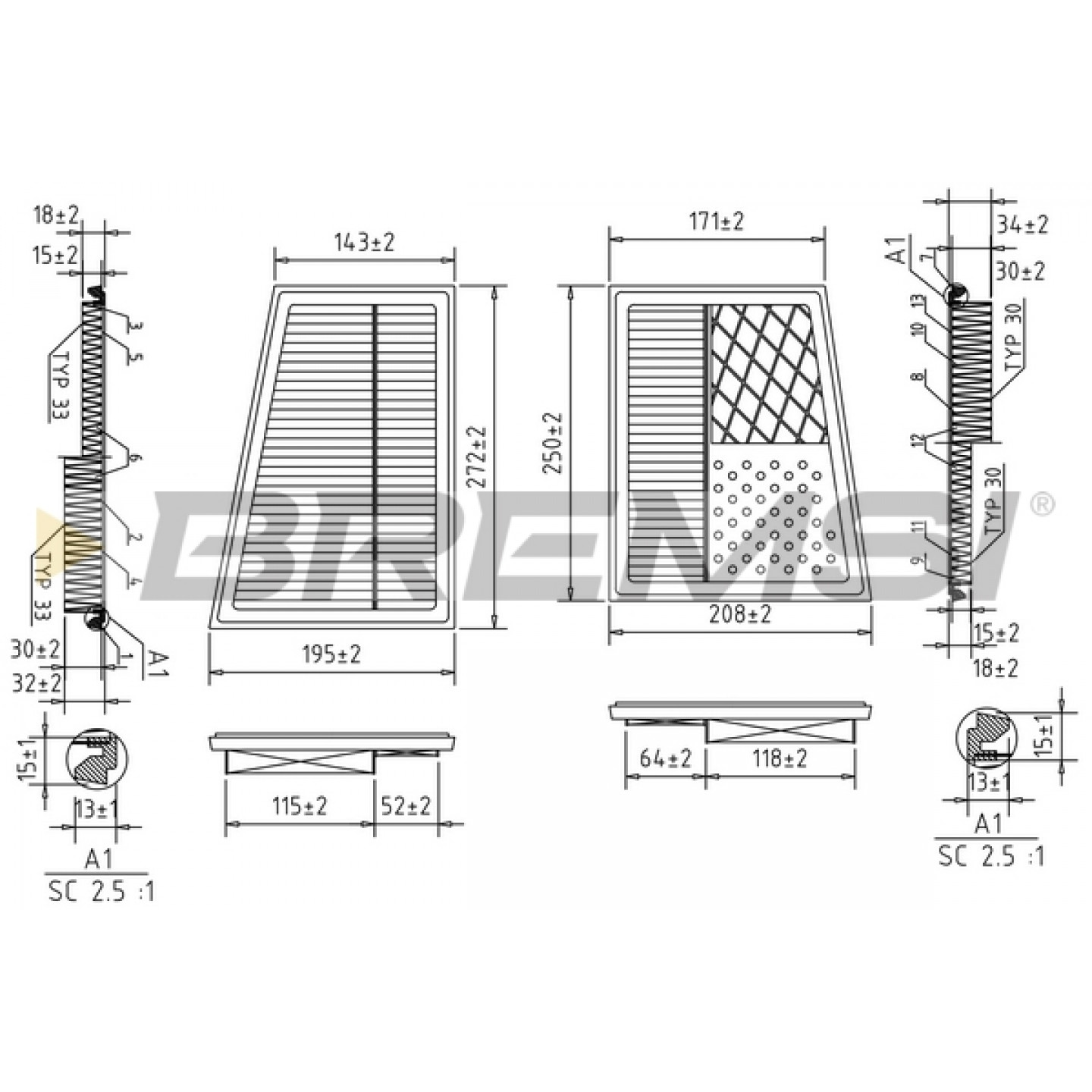 Luftfilter BREMSI FA0536