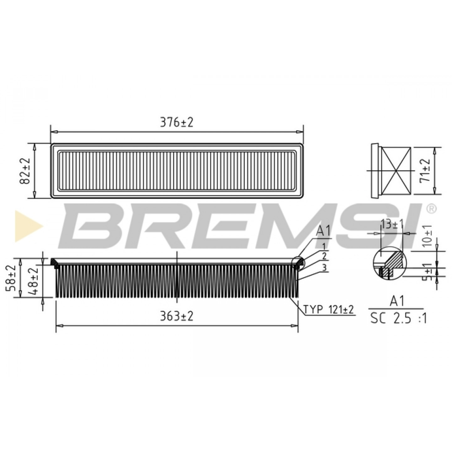 Filtre à air BREMSI FA0572