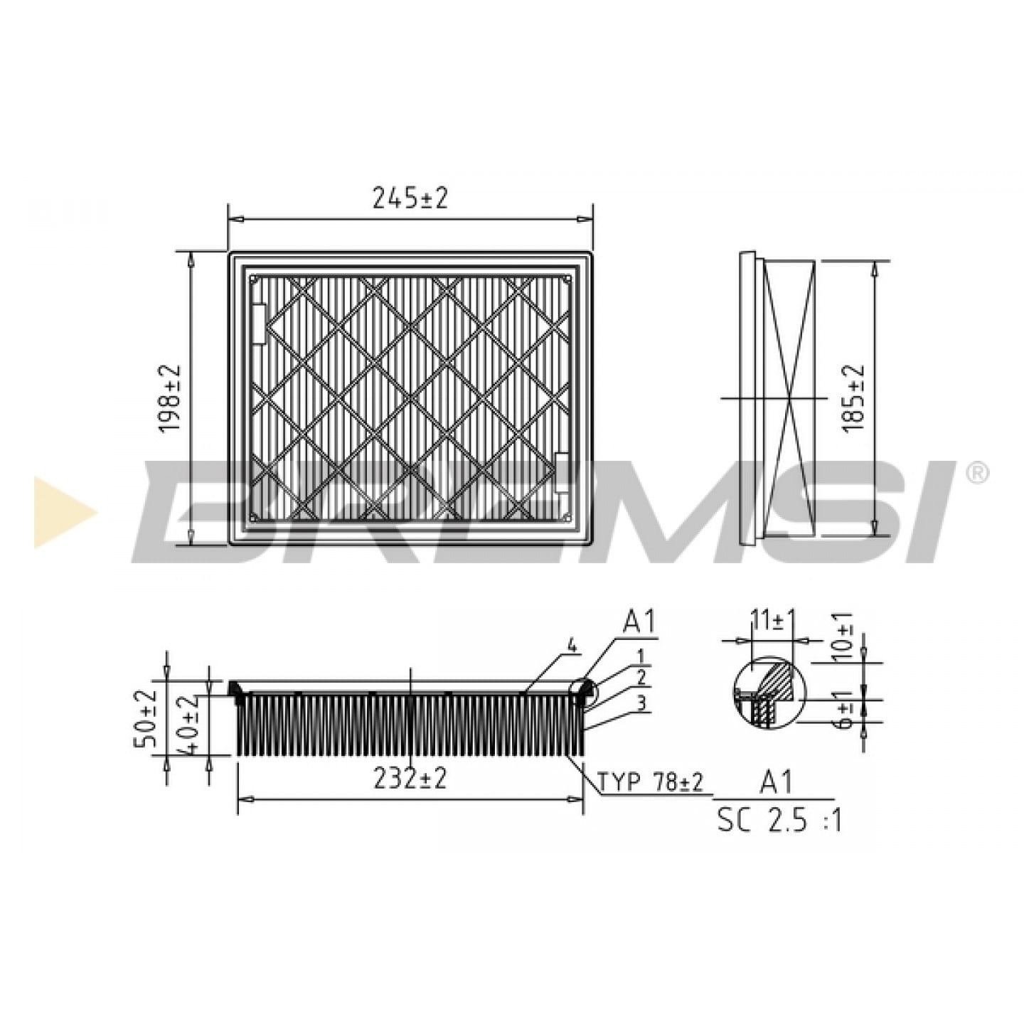 Filtre à air BREMSI FA0603