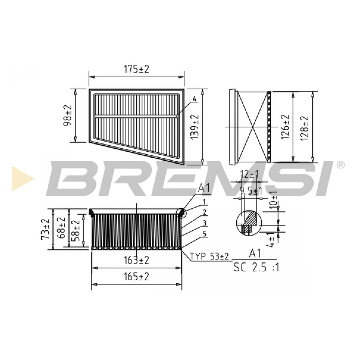 Filtre à air BREMSI FA0644