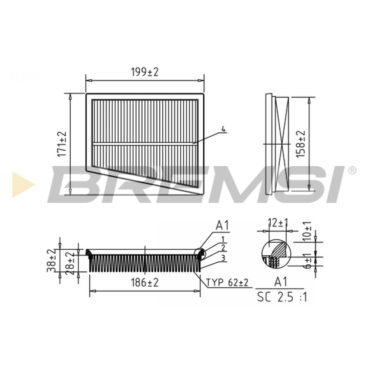 Filtre à air BREMSI FA1027