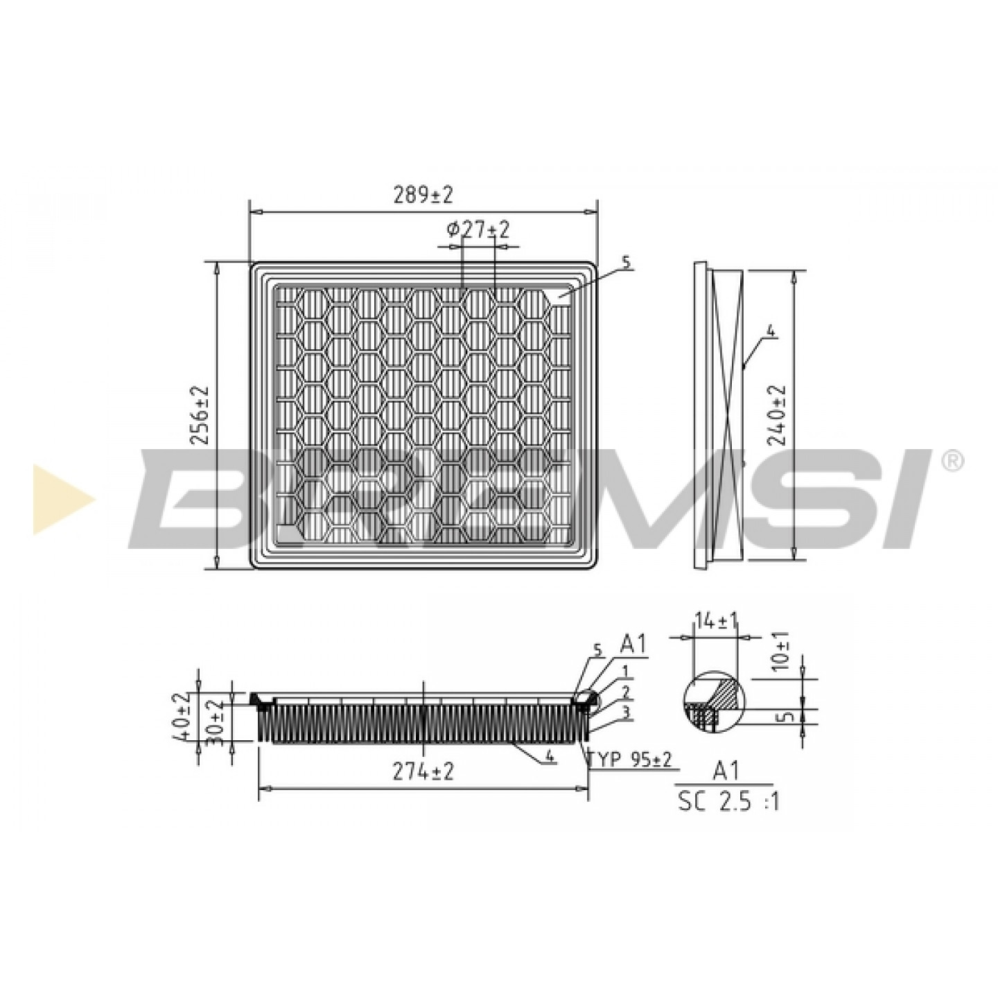 Filtre à air BREMSI FA1043