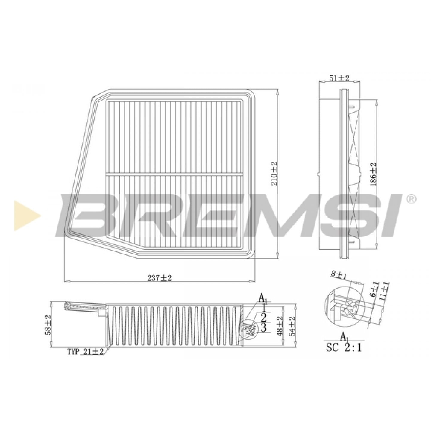 Filtre à air BREMSI FA1047