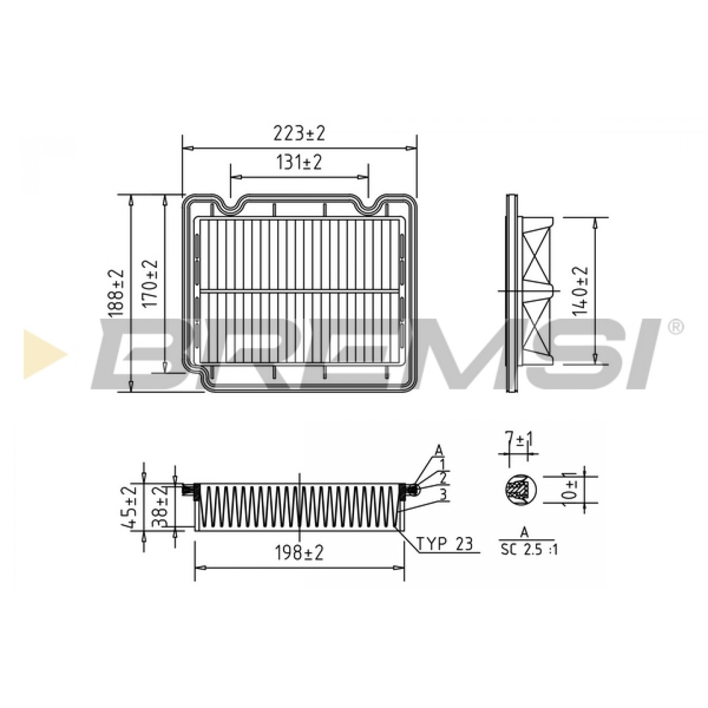 Filtre à air BREMSI FA1072