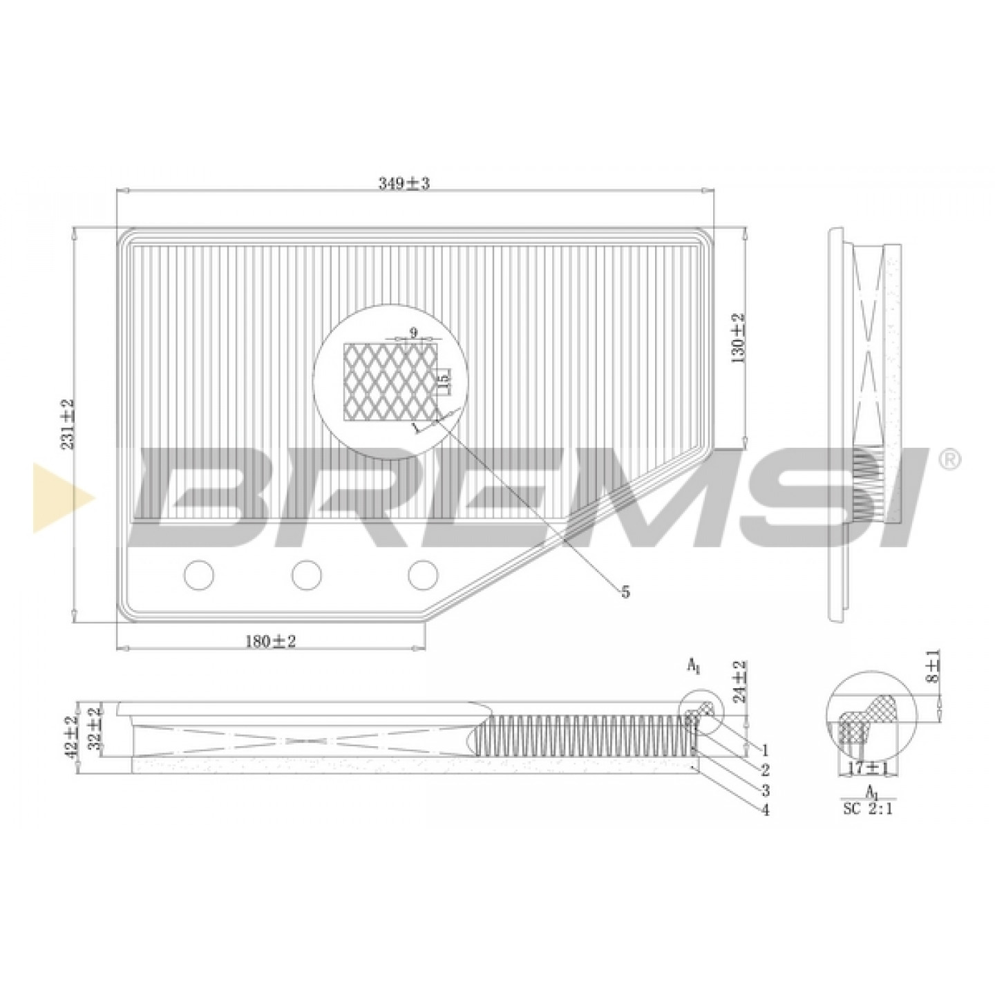 Luchtfilter BREMSI FA1085