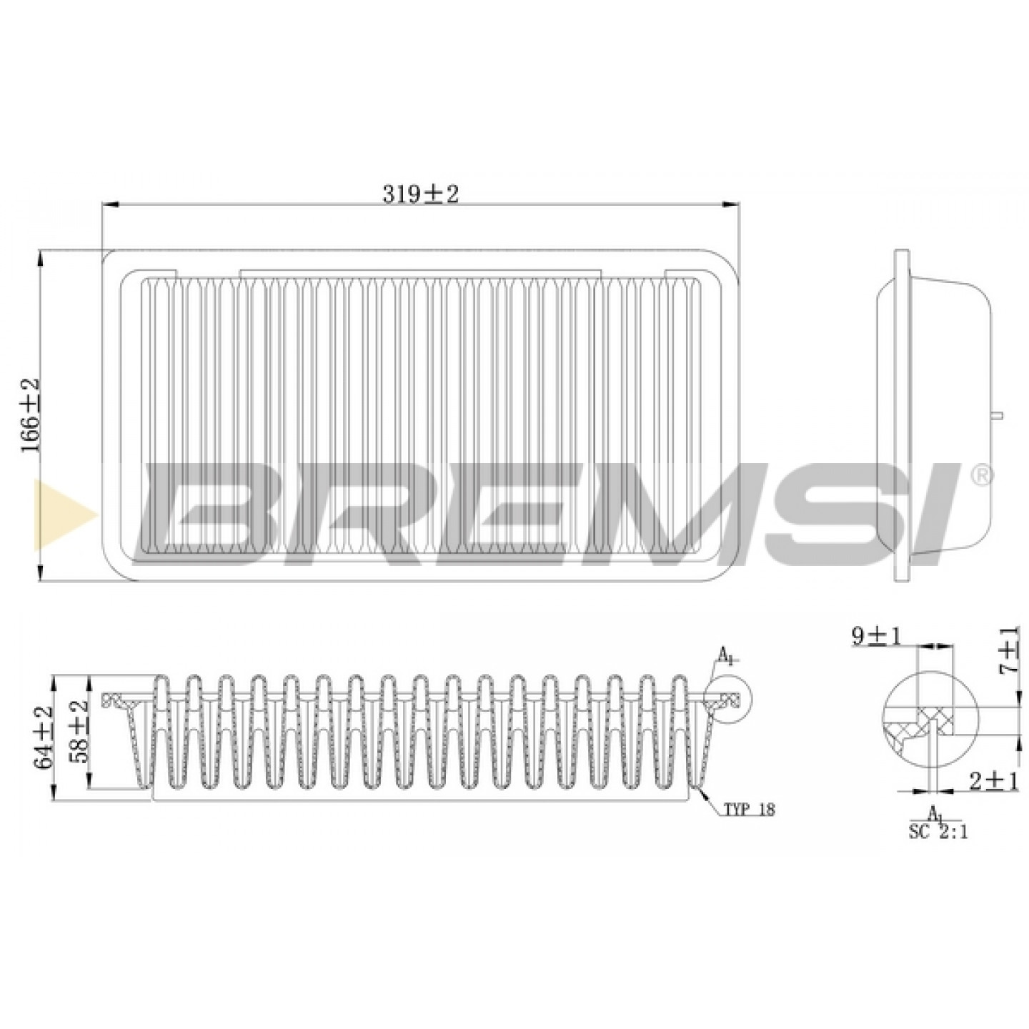 Filtre à air BREMSI FA1110
