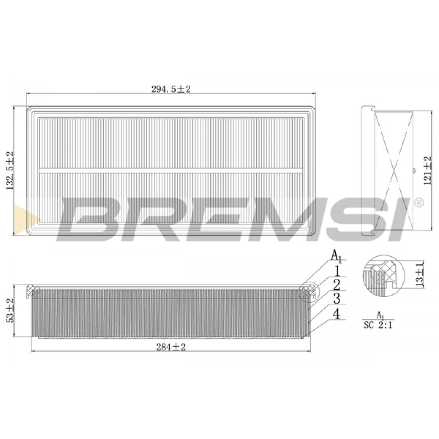 Filtre à air BREMSI FA1121