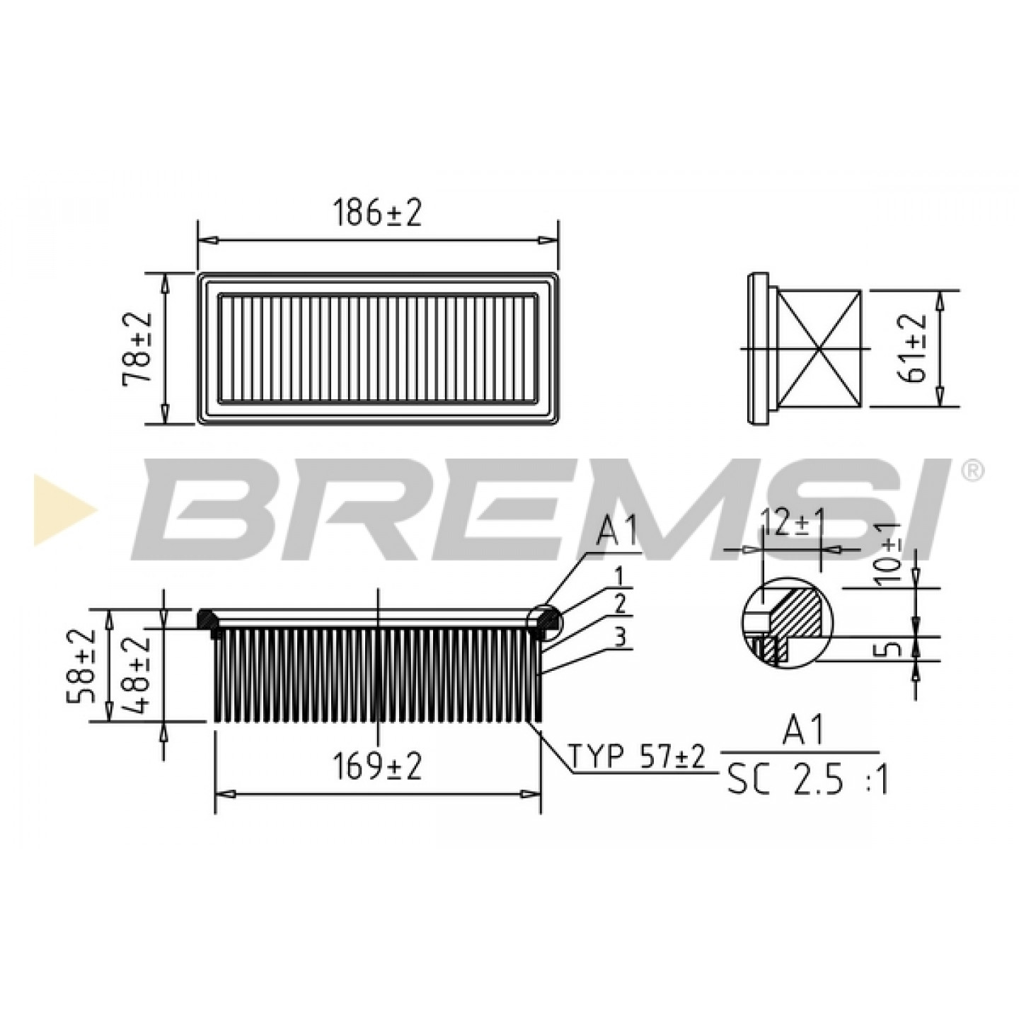 Filtre à air BREMSI FA1155