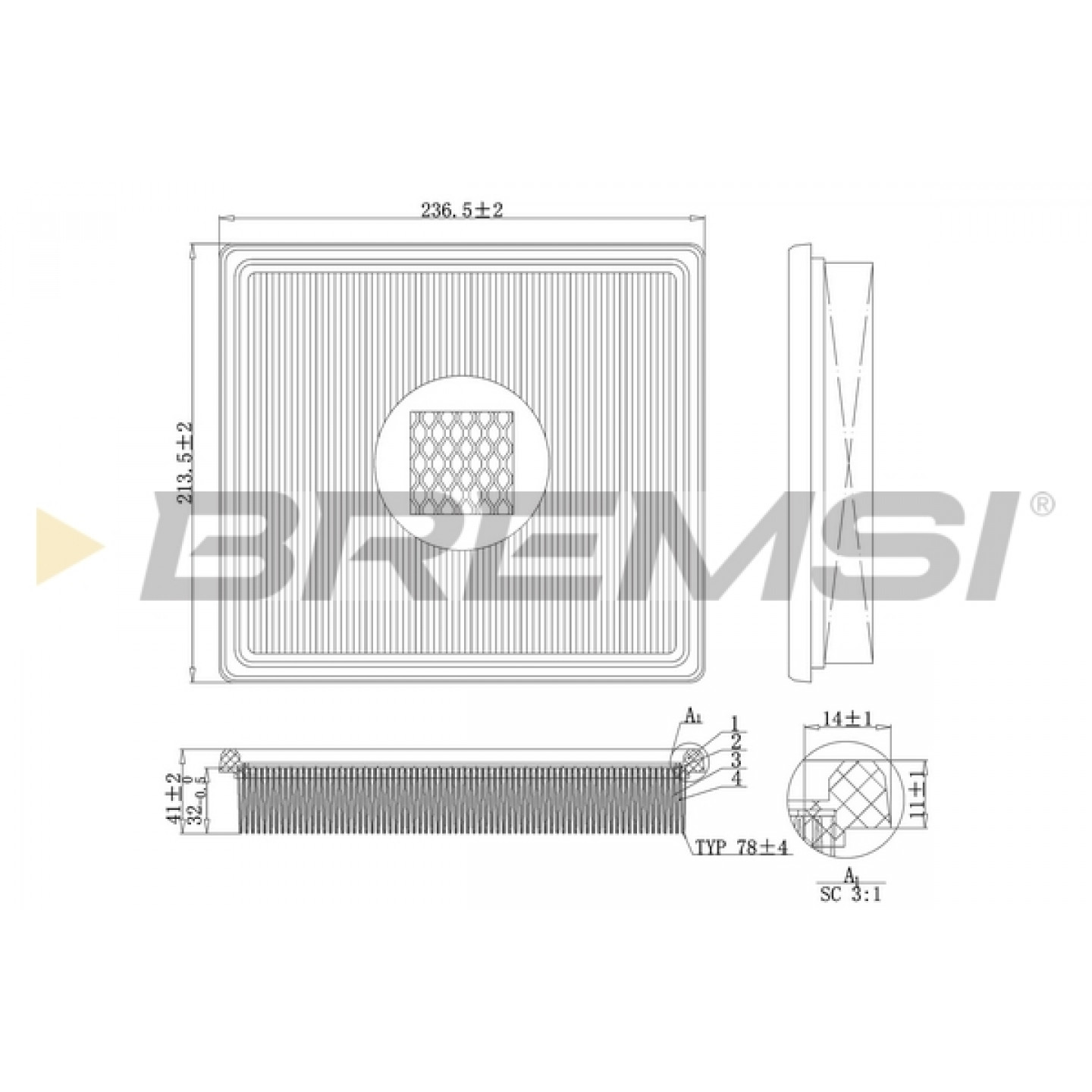 Filtre à air BREMSI FA1163