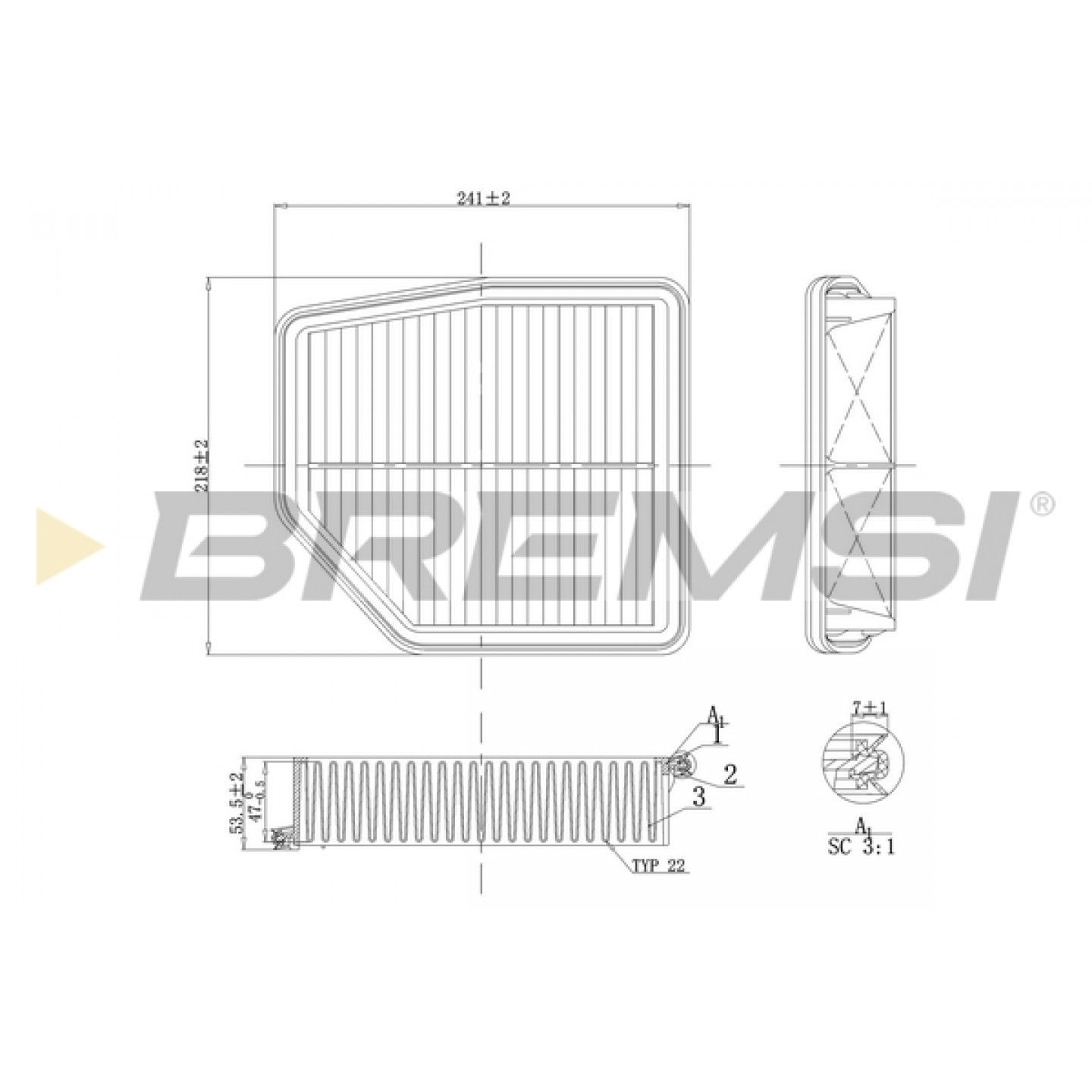 Filtre à air BREMSI FA1183