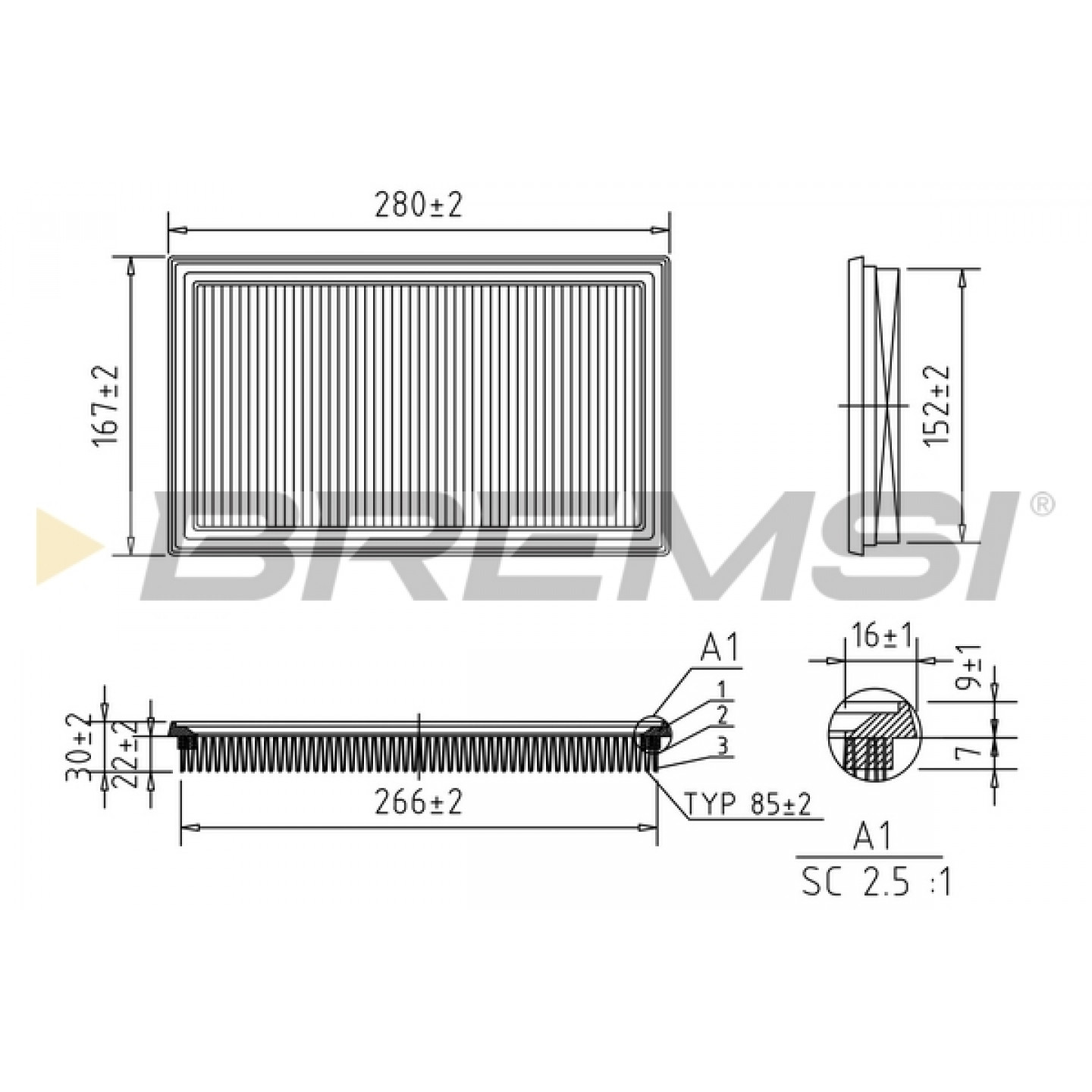 Filtre à air BREMSI FA1212