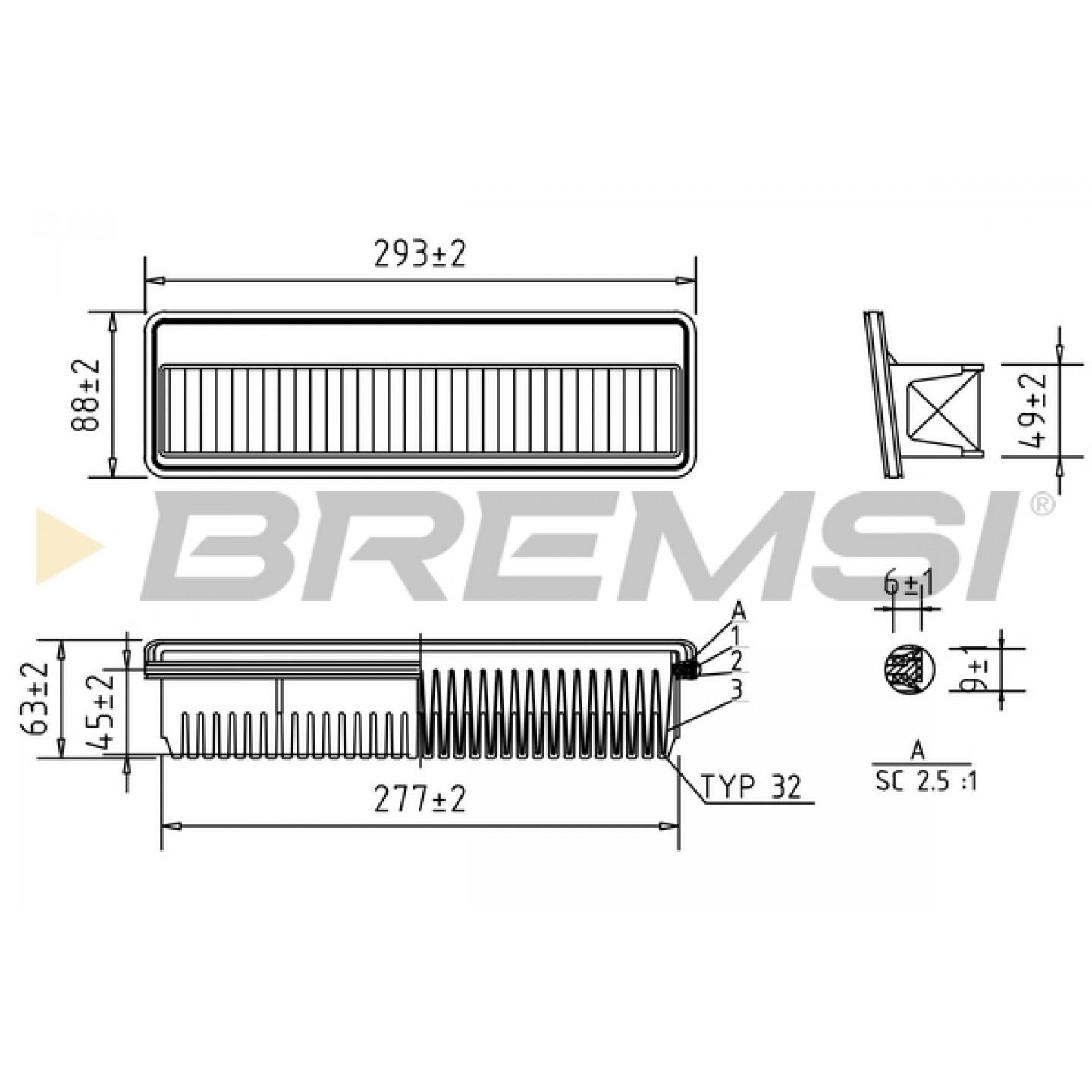 Luchtfilter BREMSI FA1218