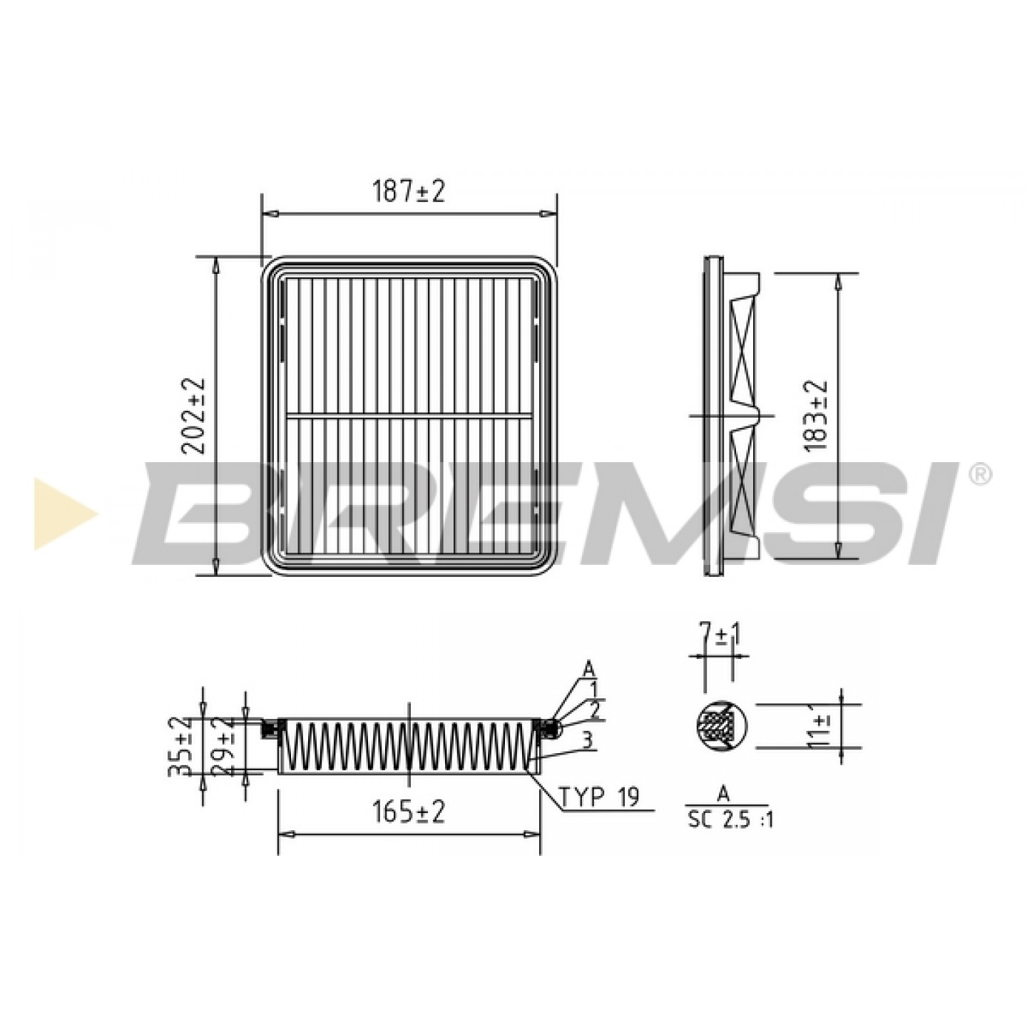 Filtre à air BREMSI FA1257