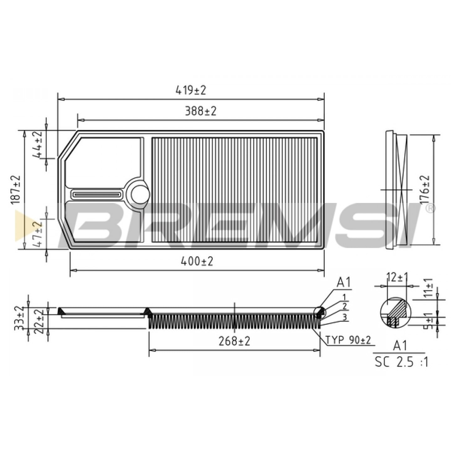 Filtre à air BREMSI FA1258