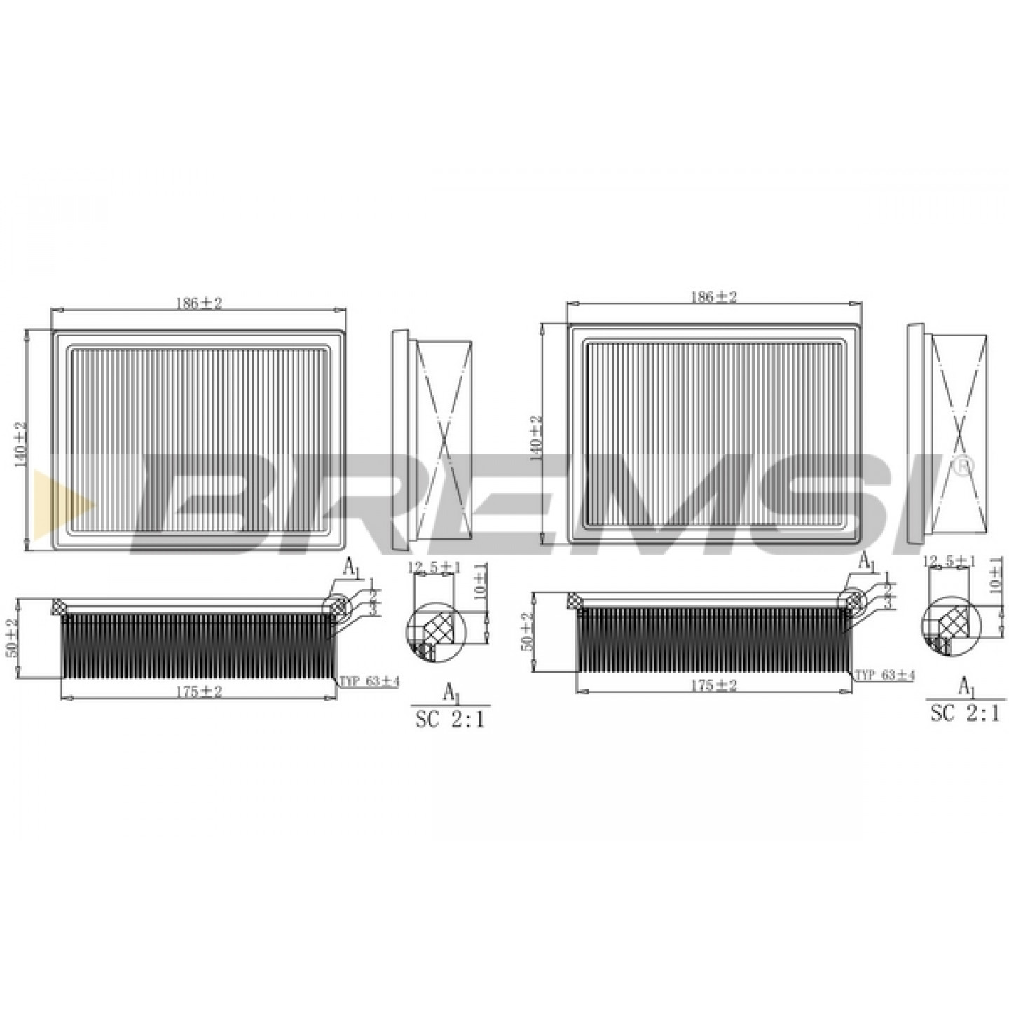 Filtre à air BREMSI FA1270