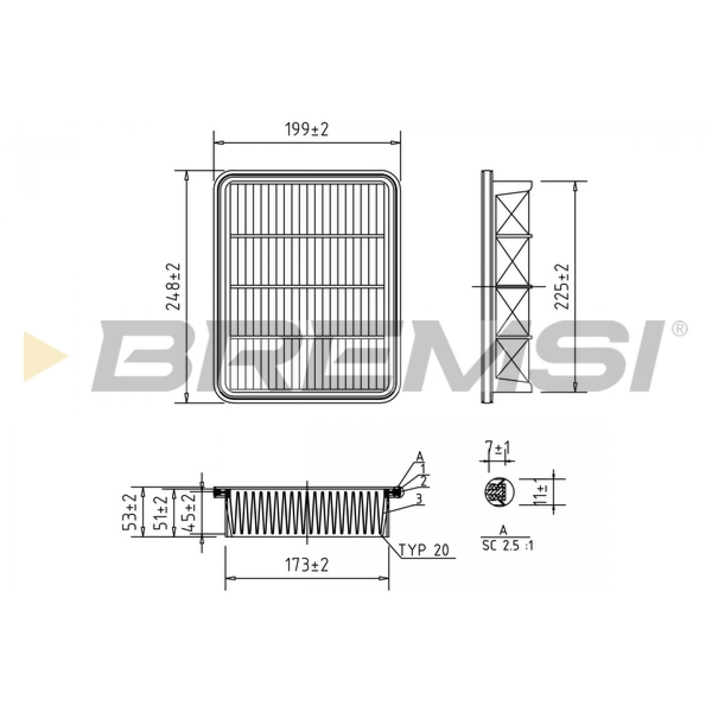 Filtre à air BREMSI FA1604