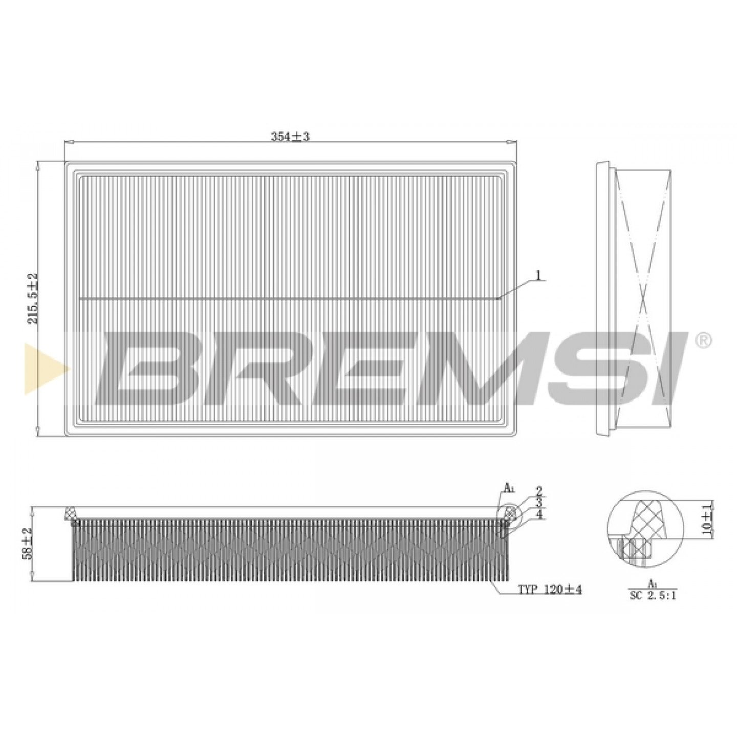Filtre à air BREMSI FA2159
