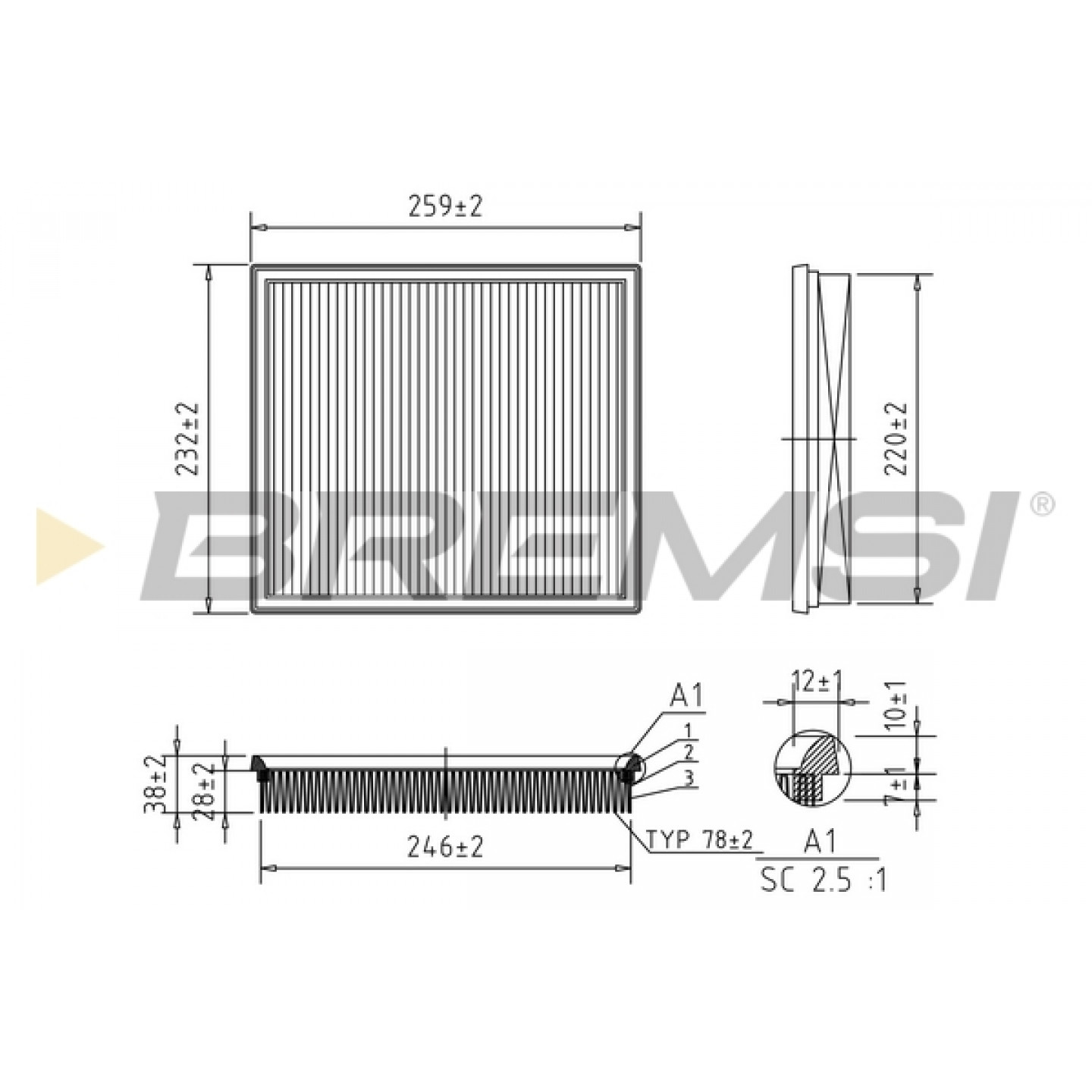 Filtre à air BREMSI FA2325