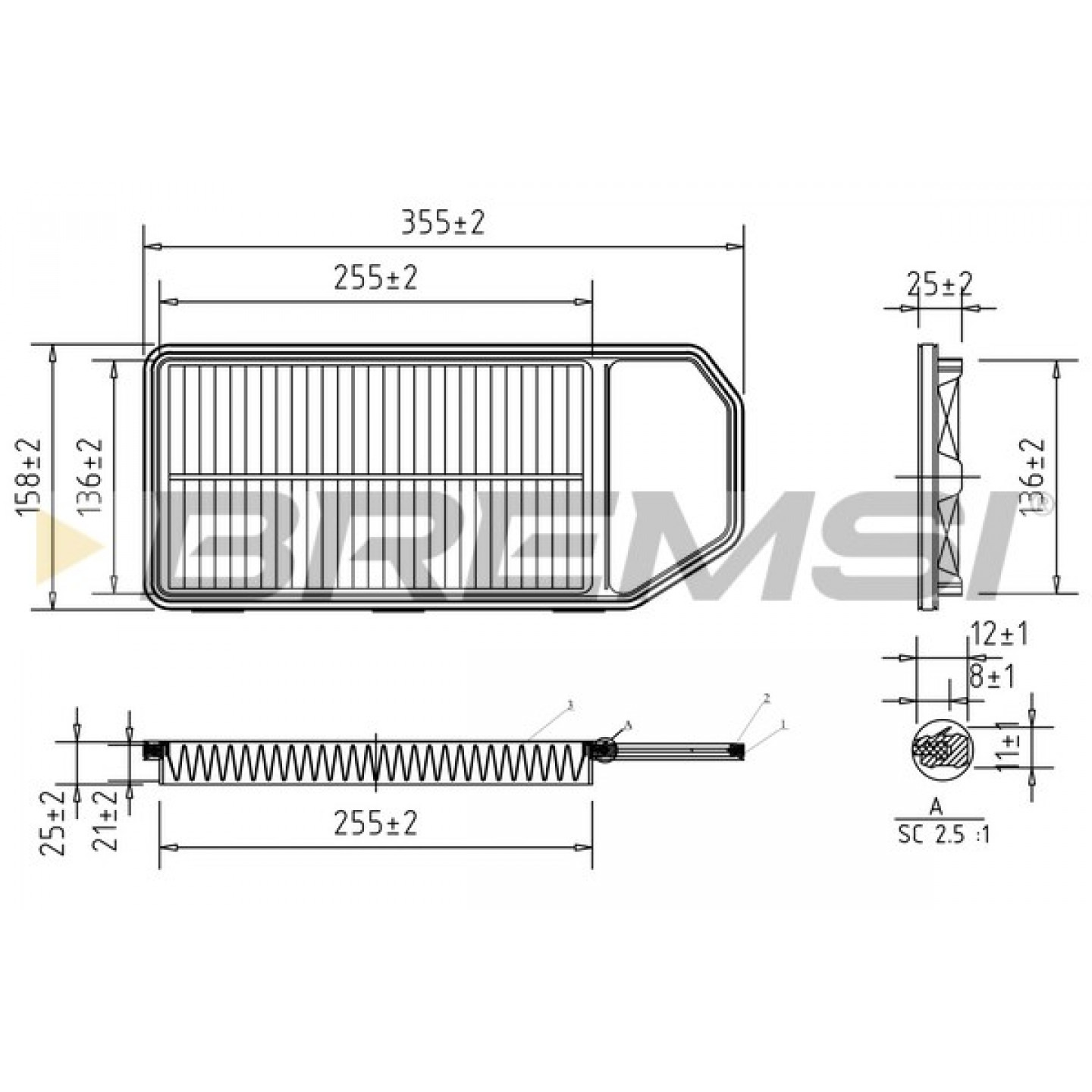 Filtre à air BREMSI FA2397