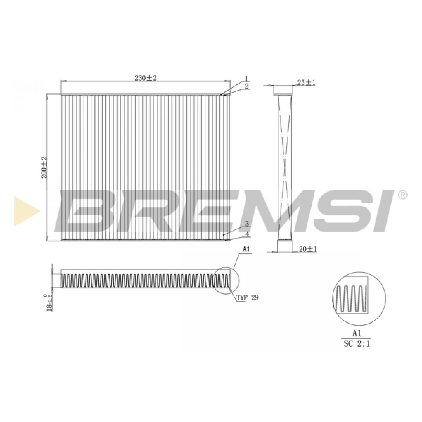 Filtre, air de l'habitacle BREMSI FC0079C