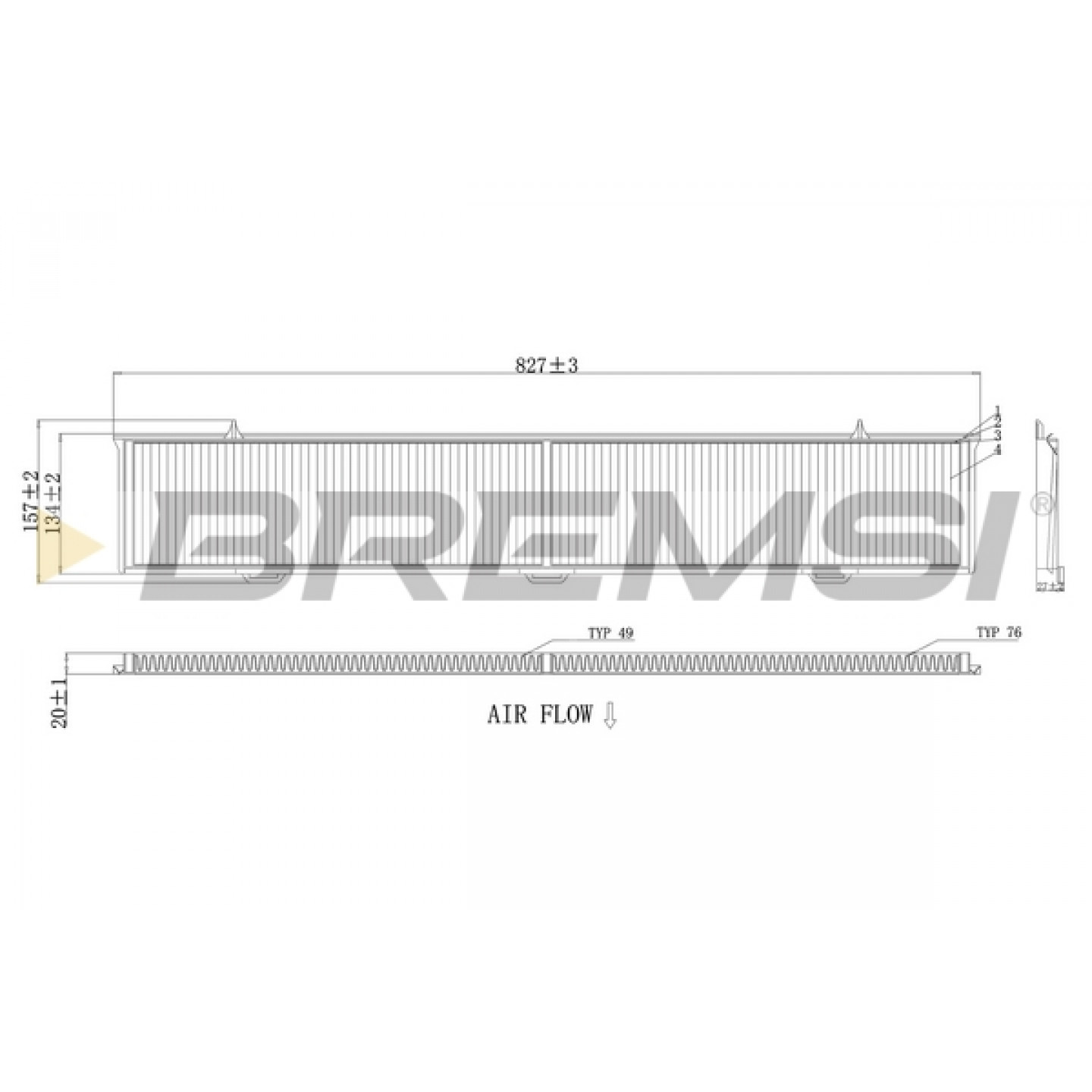 Filtre, air de l'habitacle BREMSI FC0085C