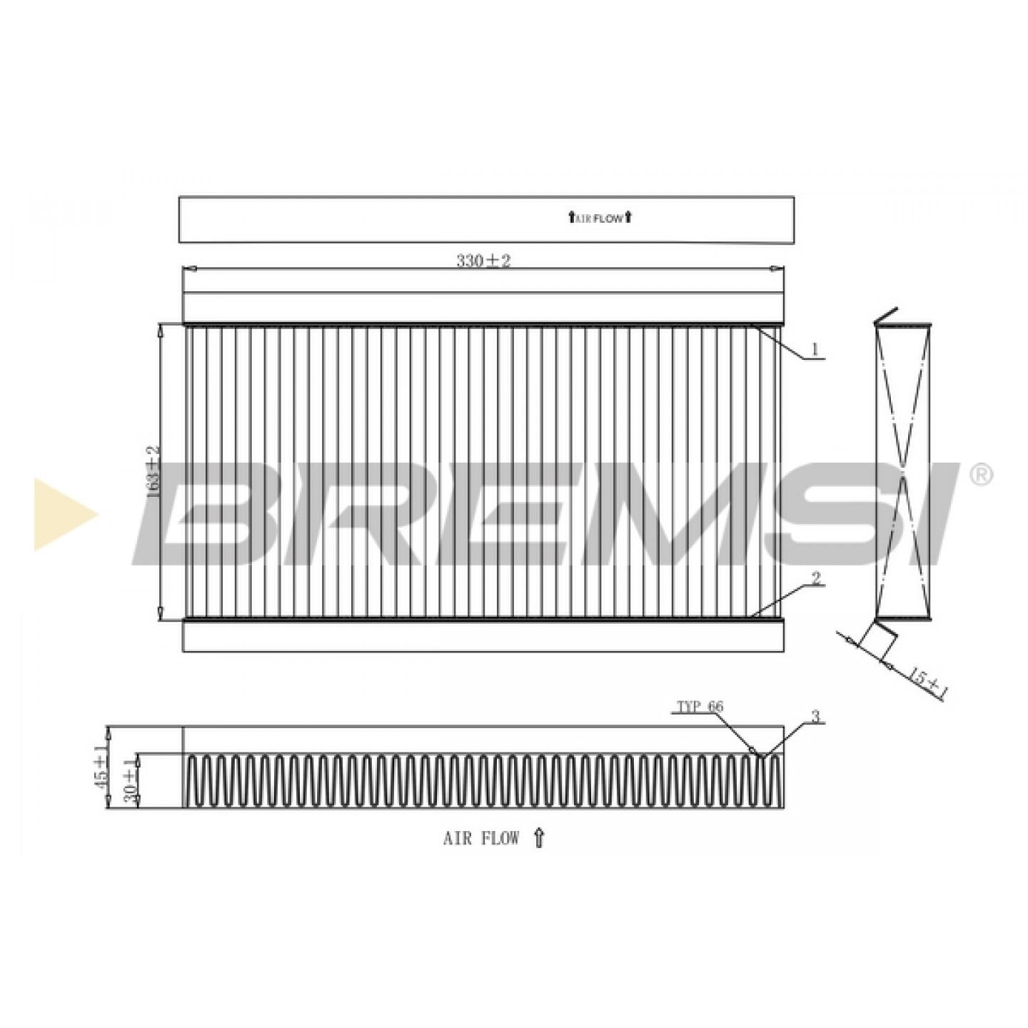 Filtro, aire habitáculo BREMSI FC0090