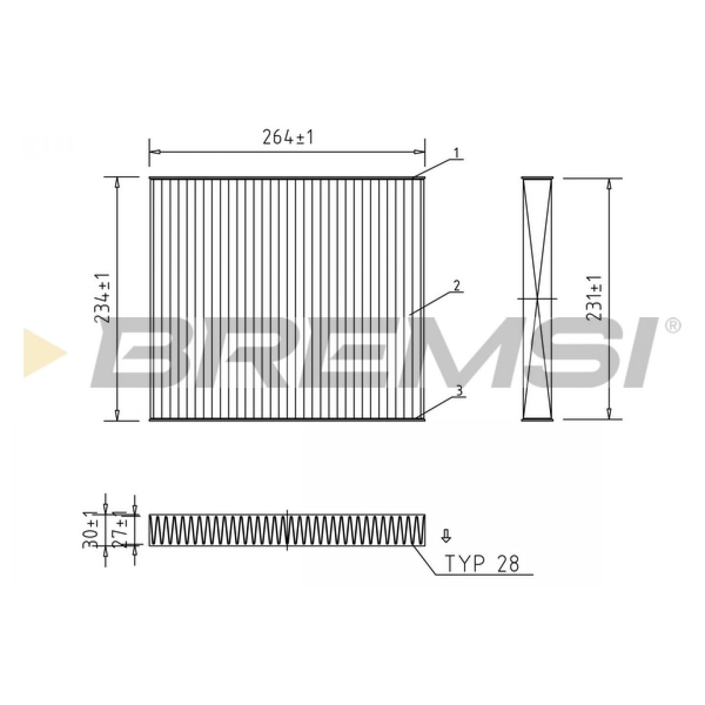 Filtro, aire habitáculo BREMSI FC0107C