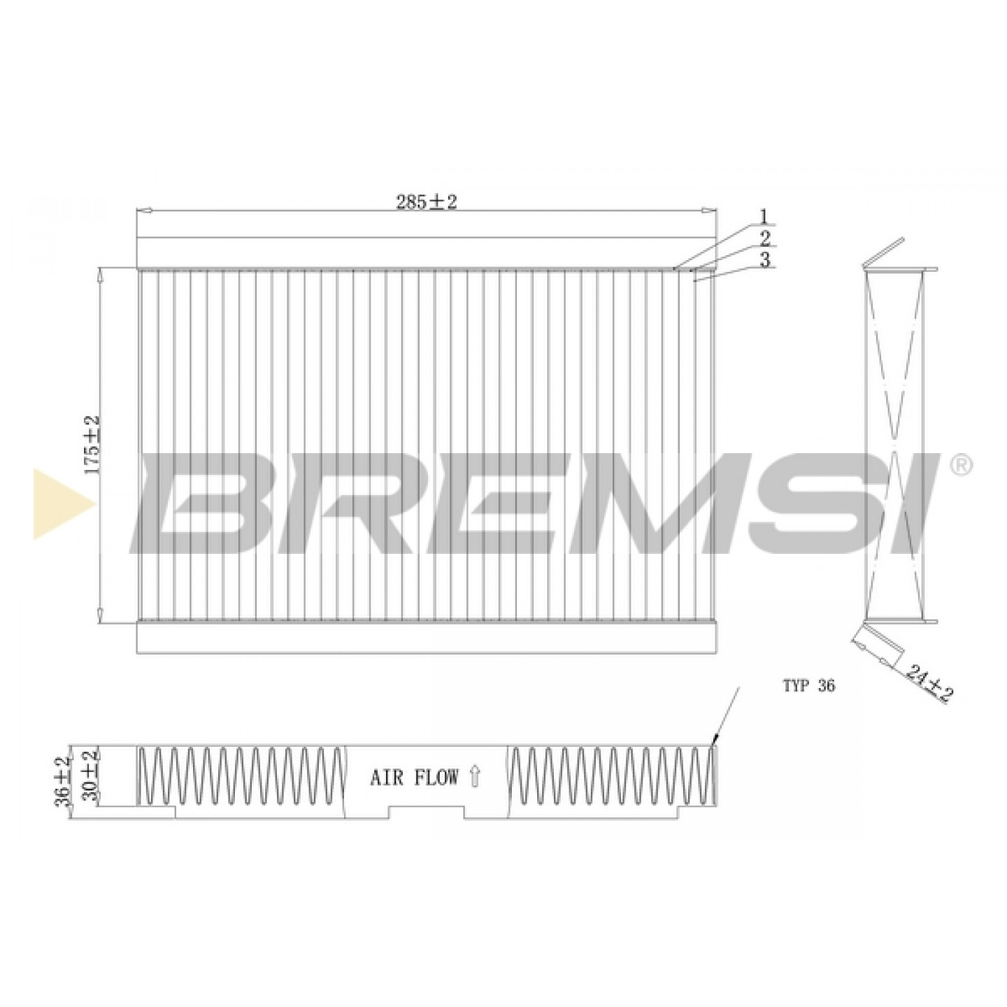 Filtro, aire habitáculo BREMSI FC0185C