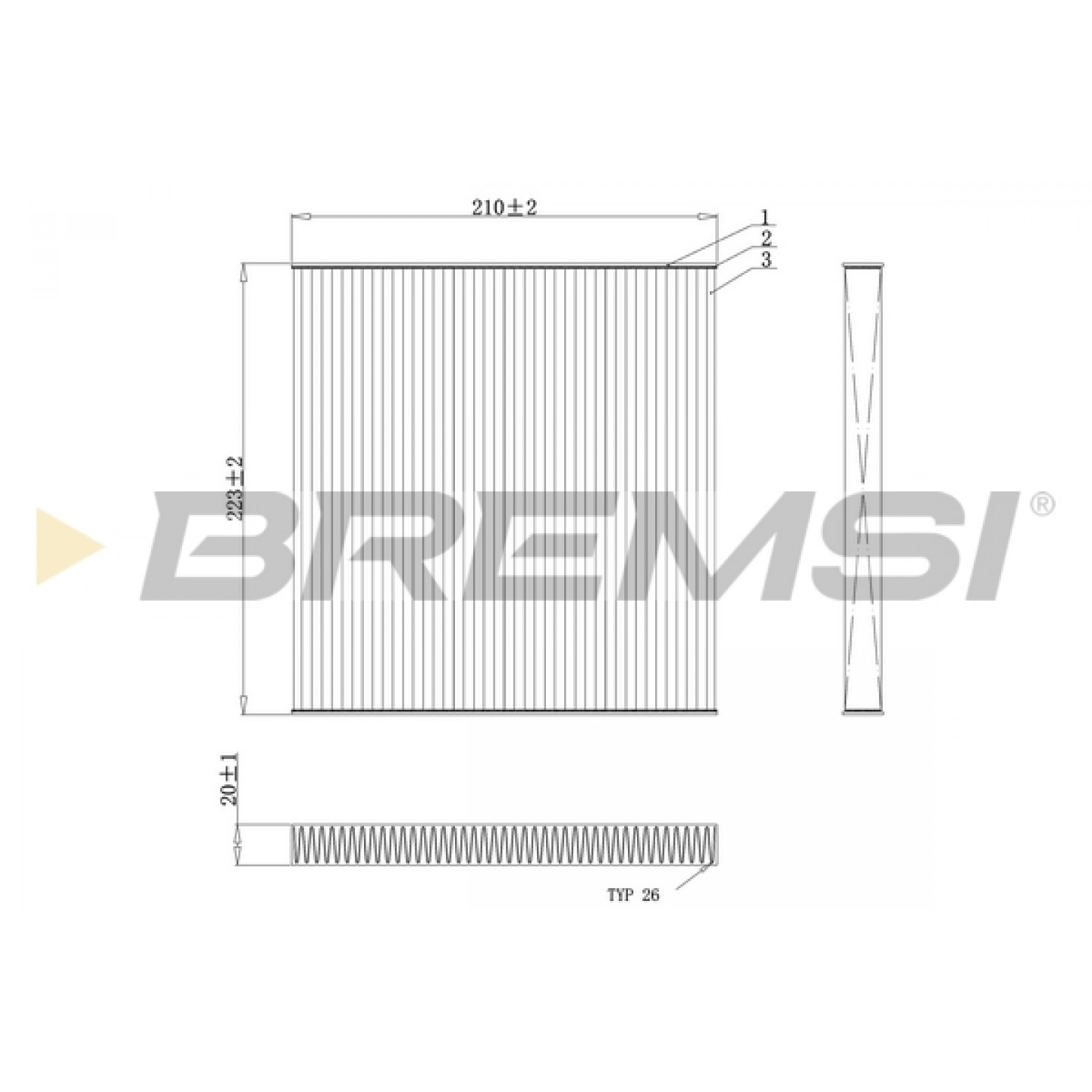 Filtre, air de l'habitacle BREMSI FC0445C