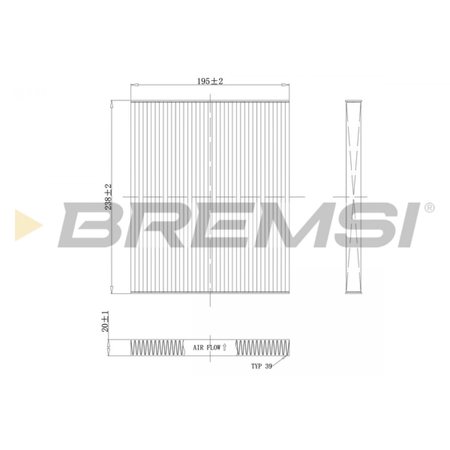 Filtre, air de l'habitacle BREMSI FC0451