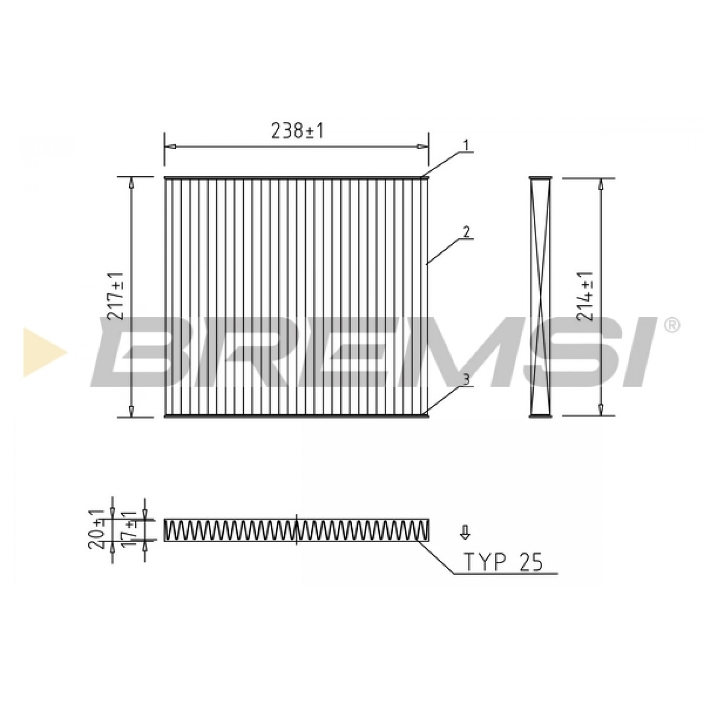 Filtre, air de l'habitacle BREMSI FC0869C