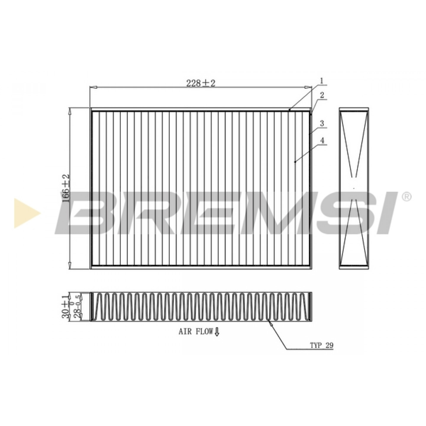 Filtro, aire habitáculo BREMSI FC0871A