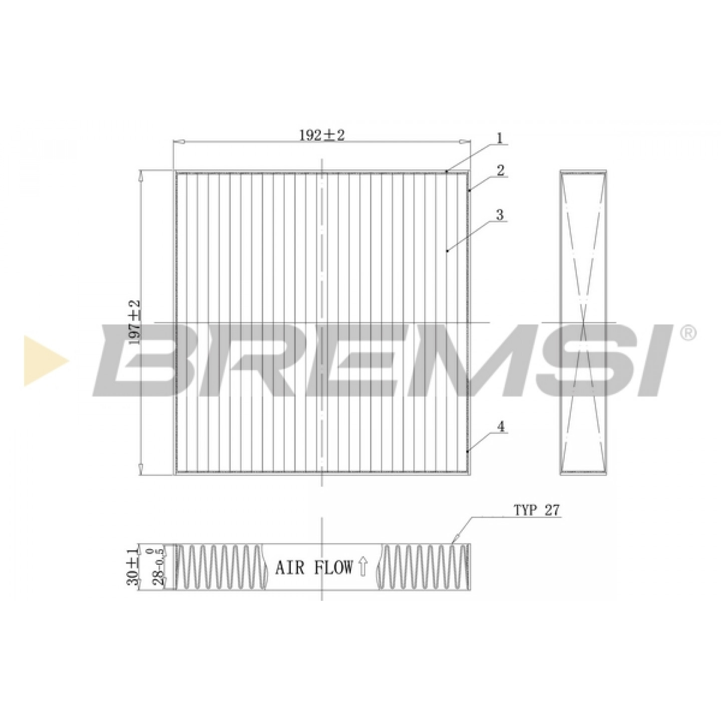 Filtro, aire habitáculo BREMSI FC0898C