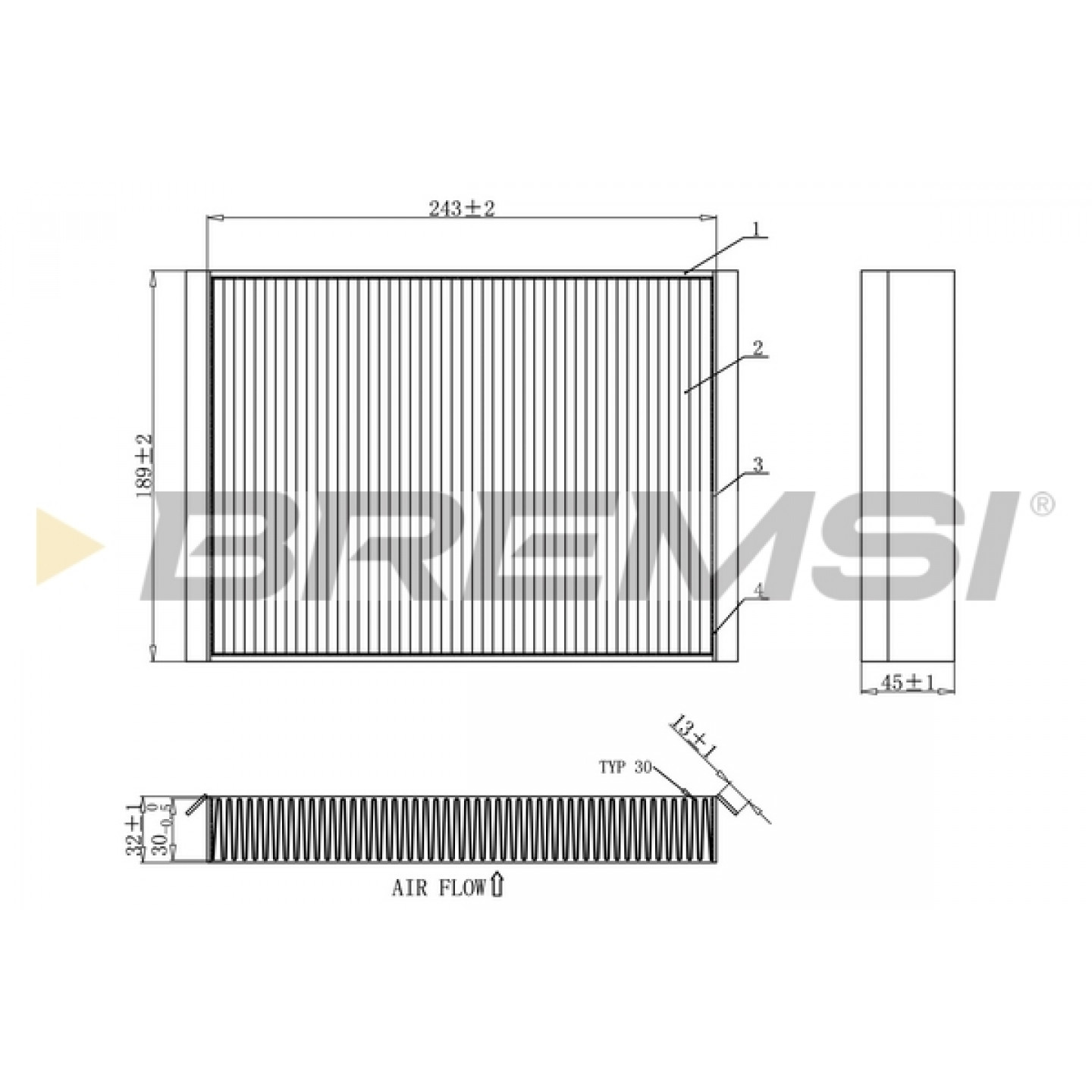 Filtro, aire habitáculo BREMSI FC0923C
