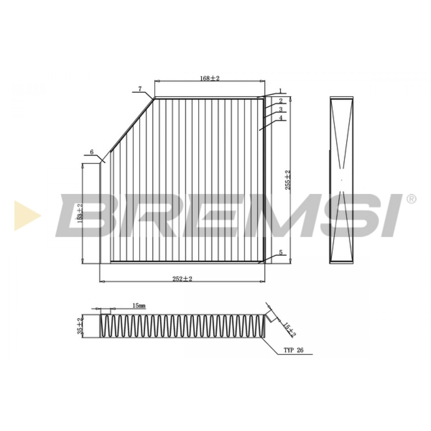 Filtro, aire habitáculo BREMSI FC0939C