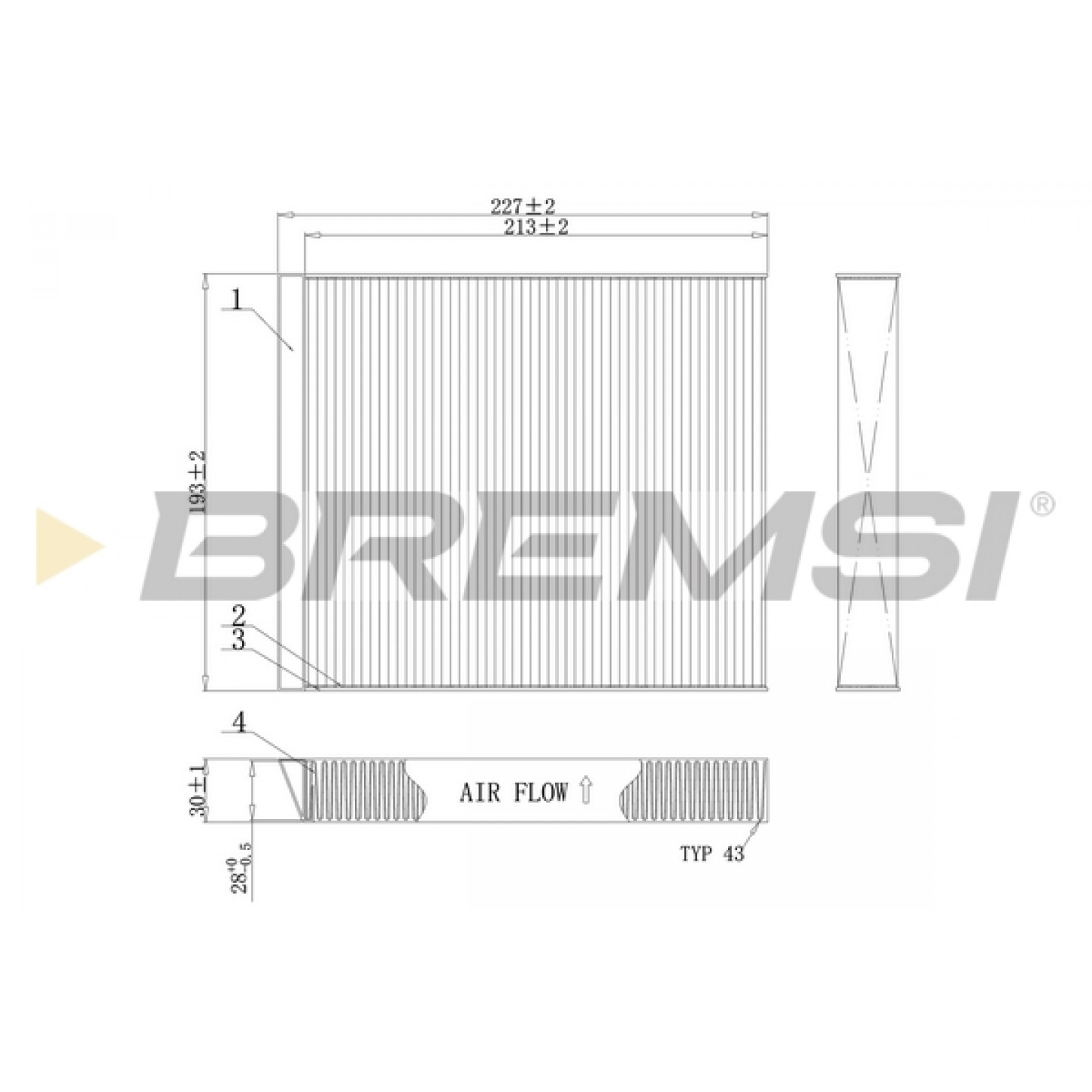 Filtro, aire habitáculo BREMSI FC0971