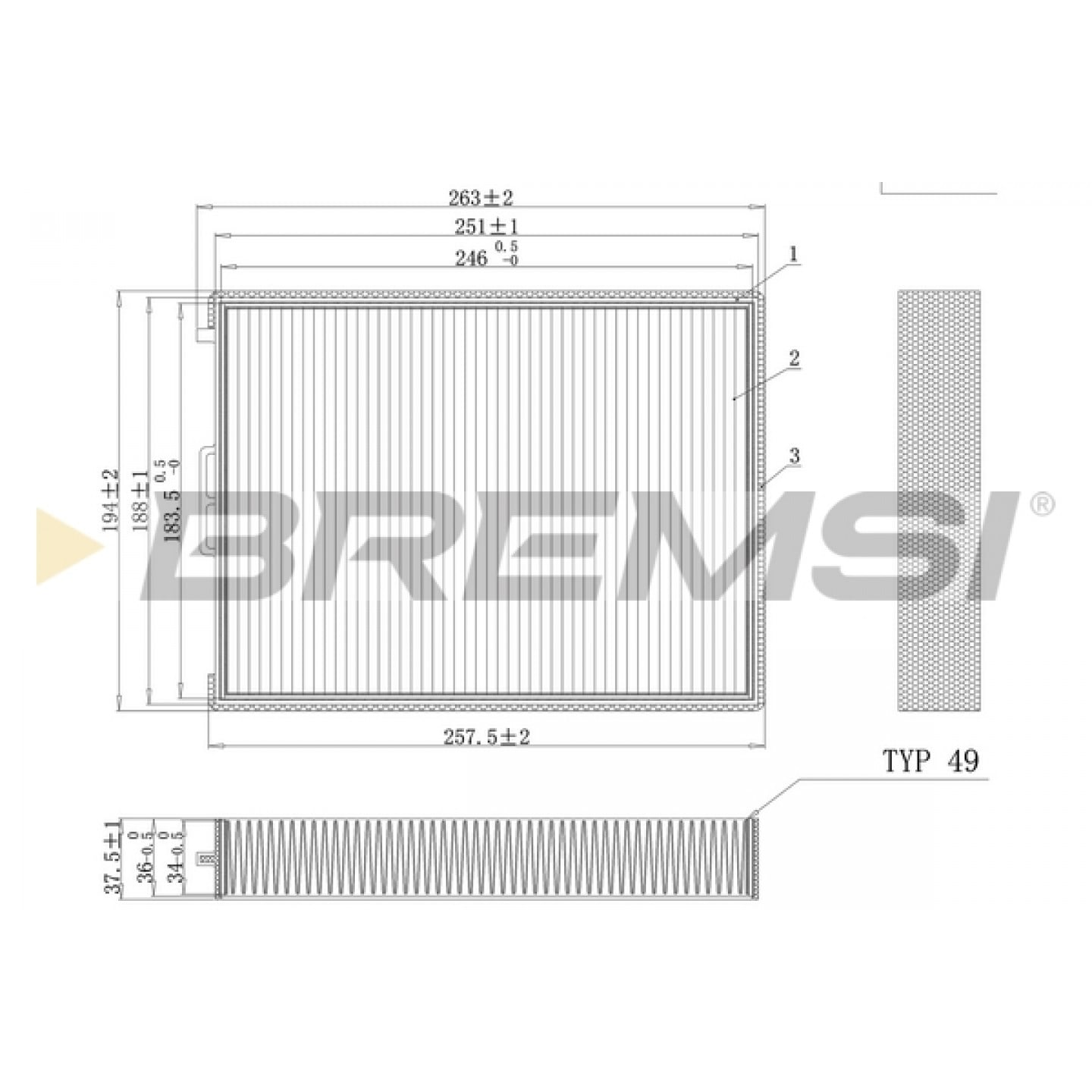 Filtro, aire habitáculo BREMSI FC0990