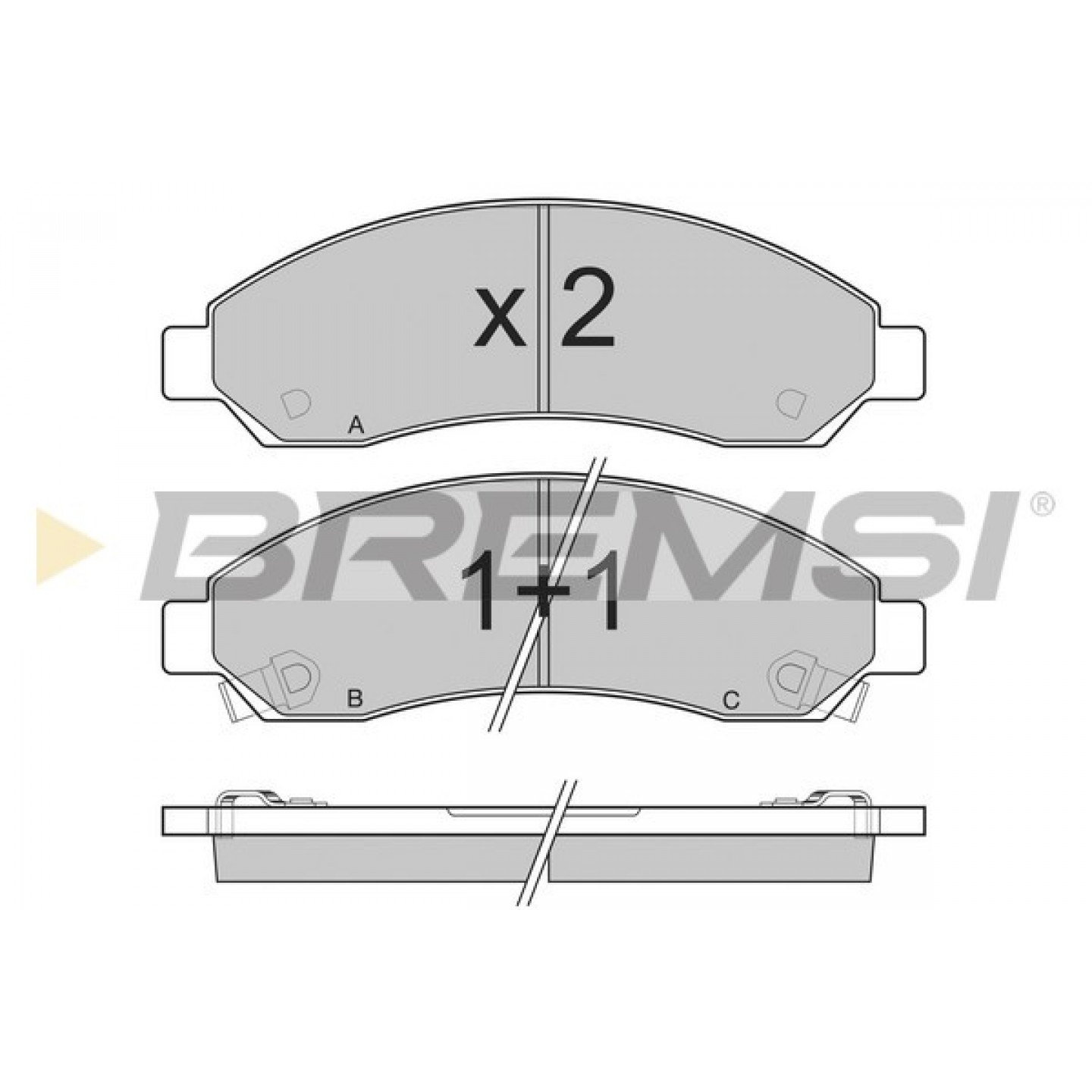 Kit de plaquettes de frein, frein à disque BREMSI BP3199