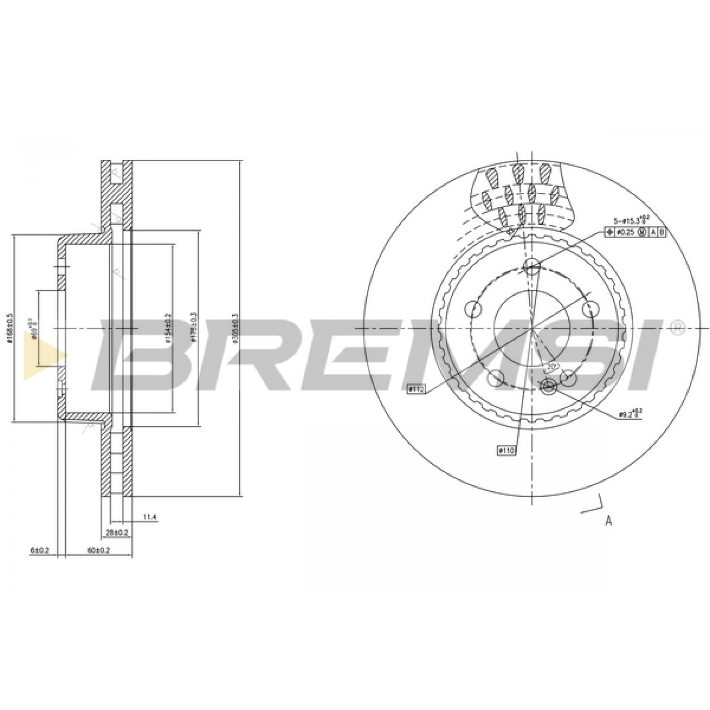 Disque de frein BREMSI CD7331V