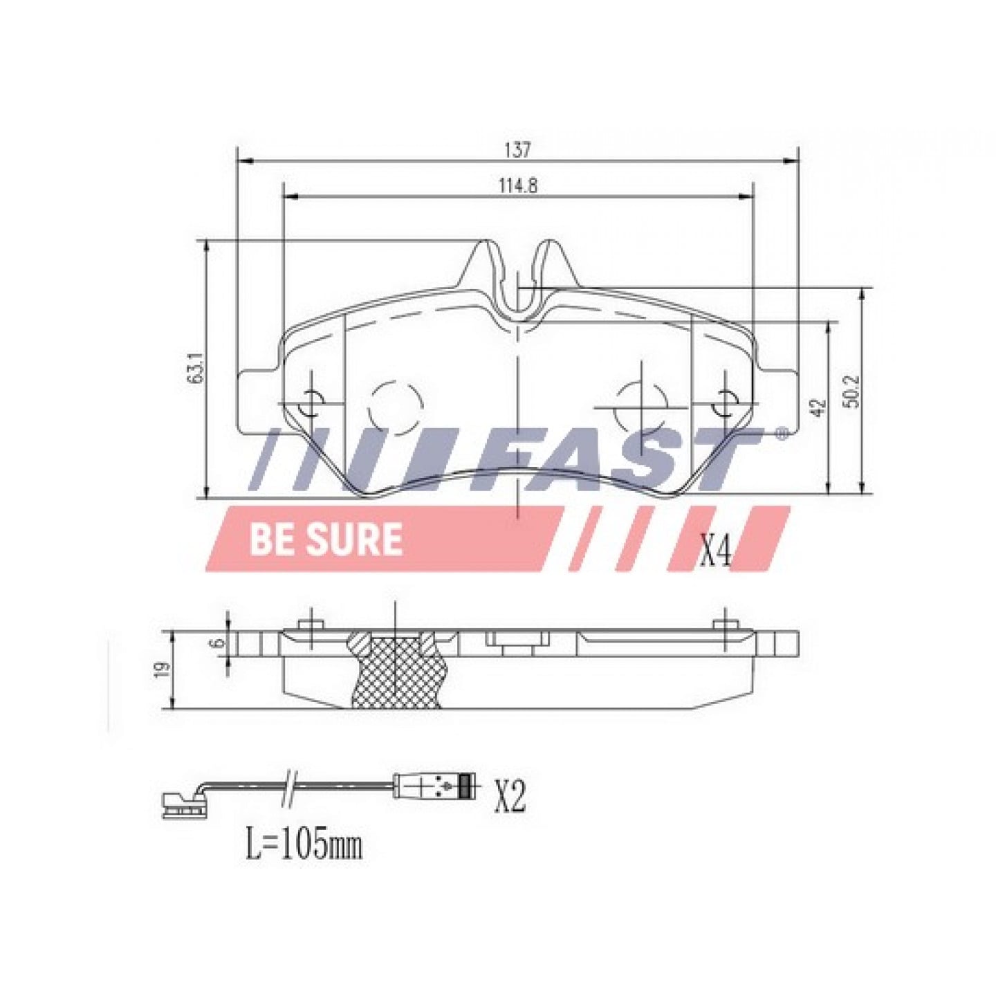 Kit pastiglie freno, Freno a disco FAST FT29020