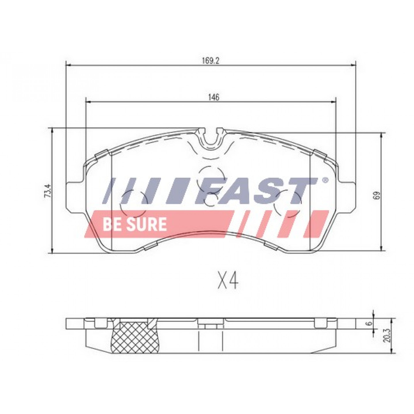 Kit pastiglie freno, Freno a disco FAST FT29022