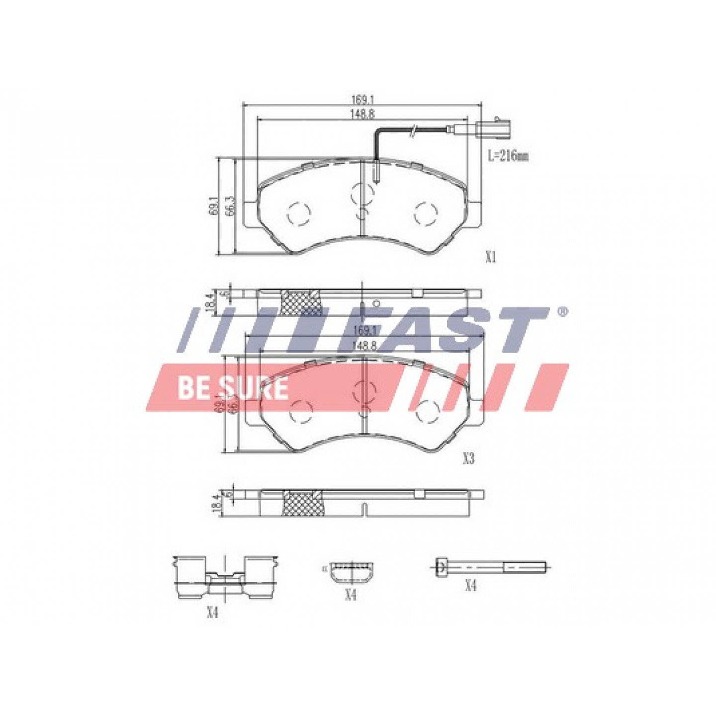 Kit pastiglie freno, Freno a disco FAST FT29132HD
