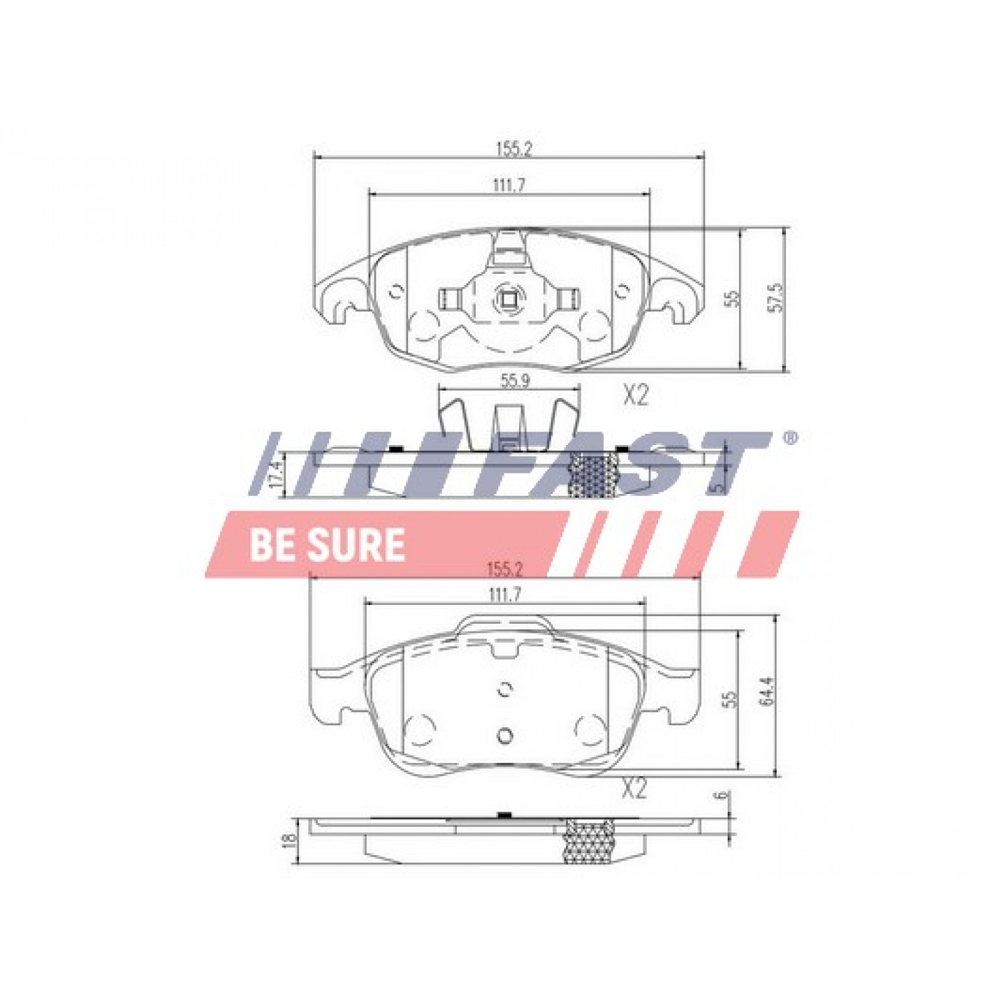 Kit pastiglie freno, Freno a disco FAST FT29514