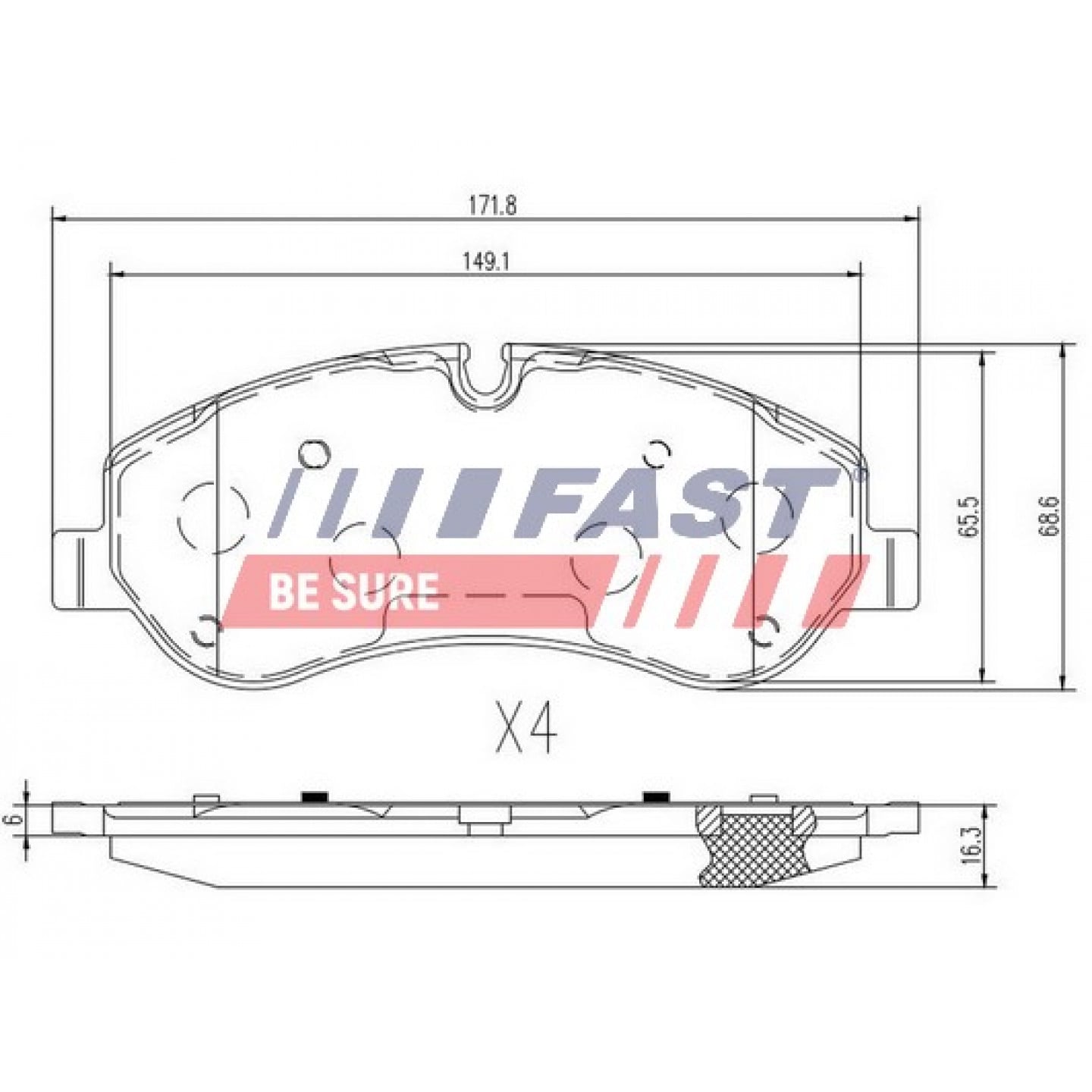 Kit pastiglie freno, Freno a disco FAST FT29549