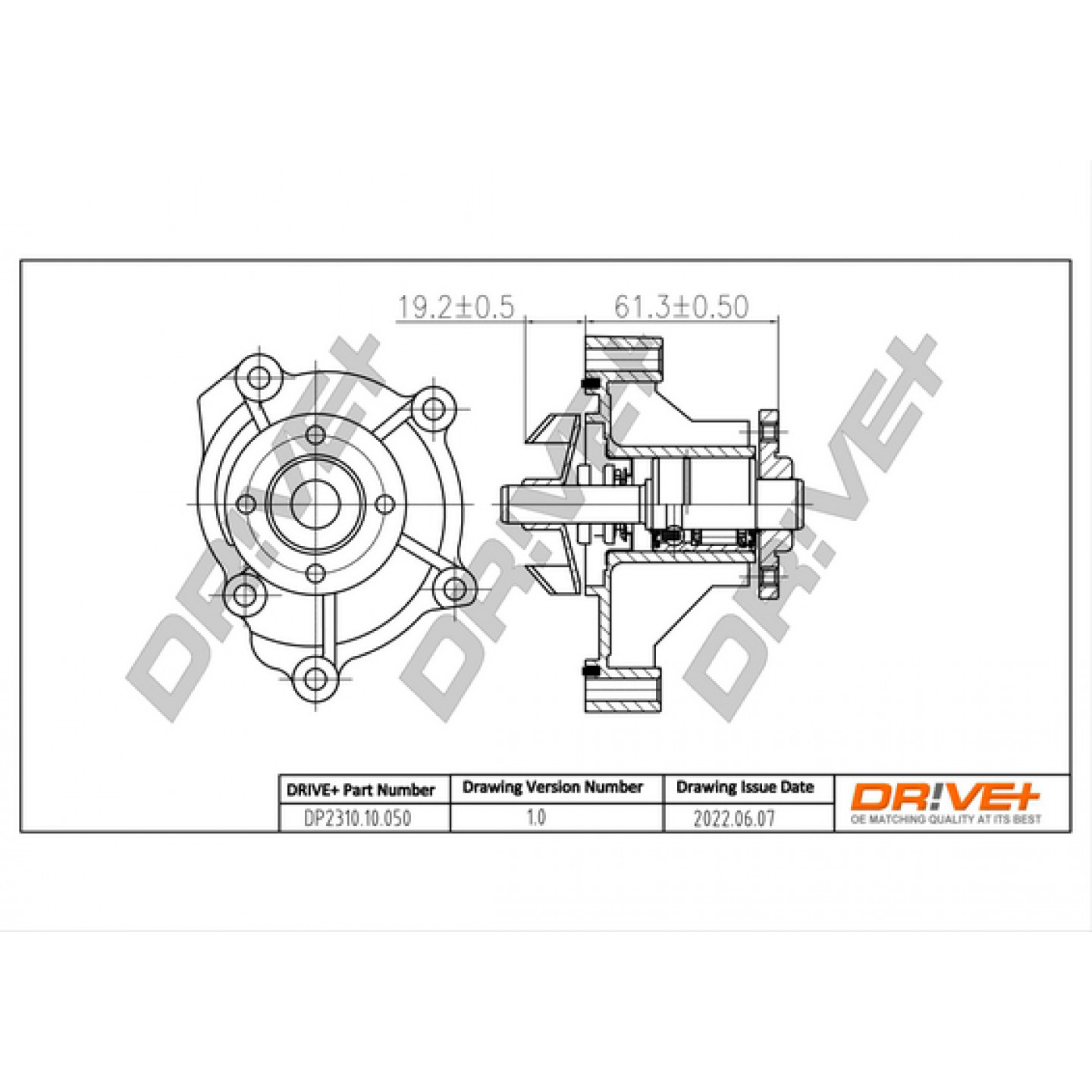 Pompe à eau, refroidissement du moteur Dr!ve+ DP2310.10.050