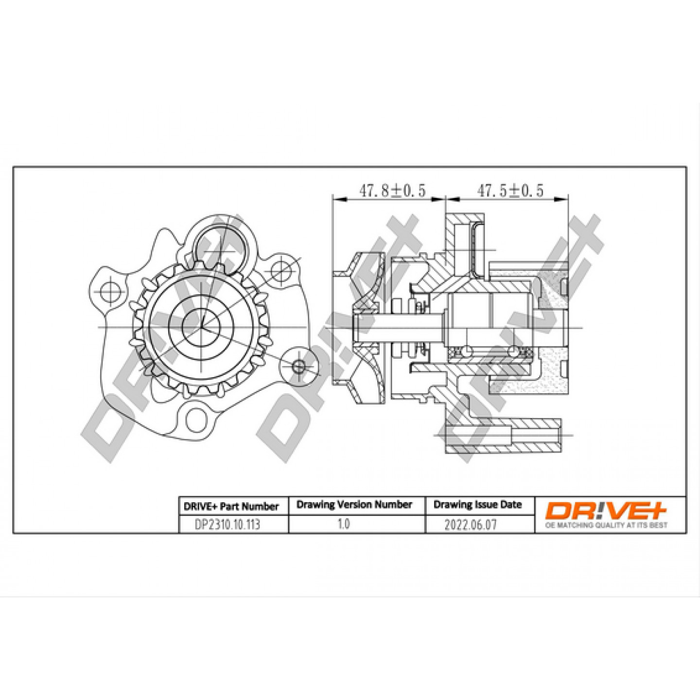 Pompe à eau, refroidissement du moteur Dr!ve+ DP2310.10.113