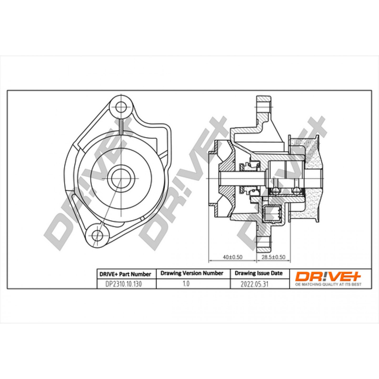 Pompe à eau, refroidissement du moteur Dr!ve+ DP2310.10.130