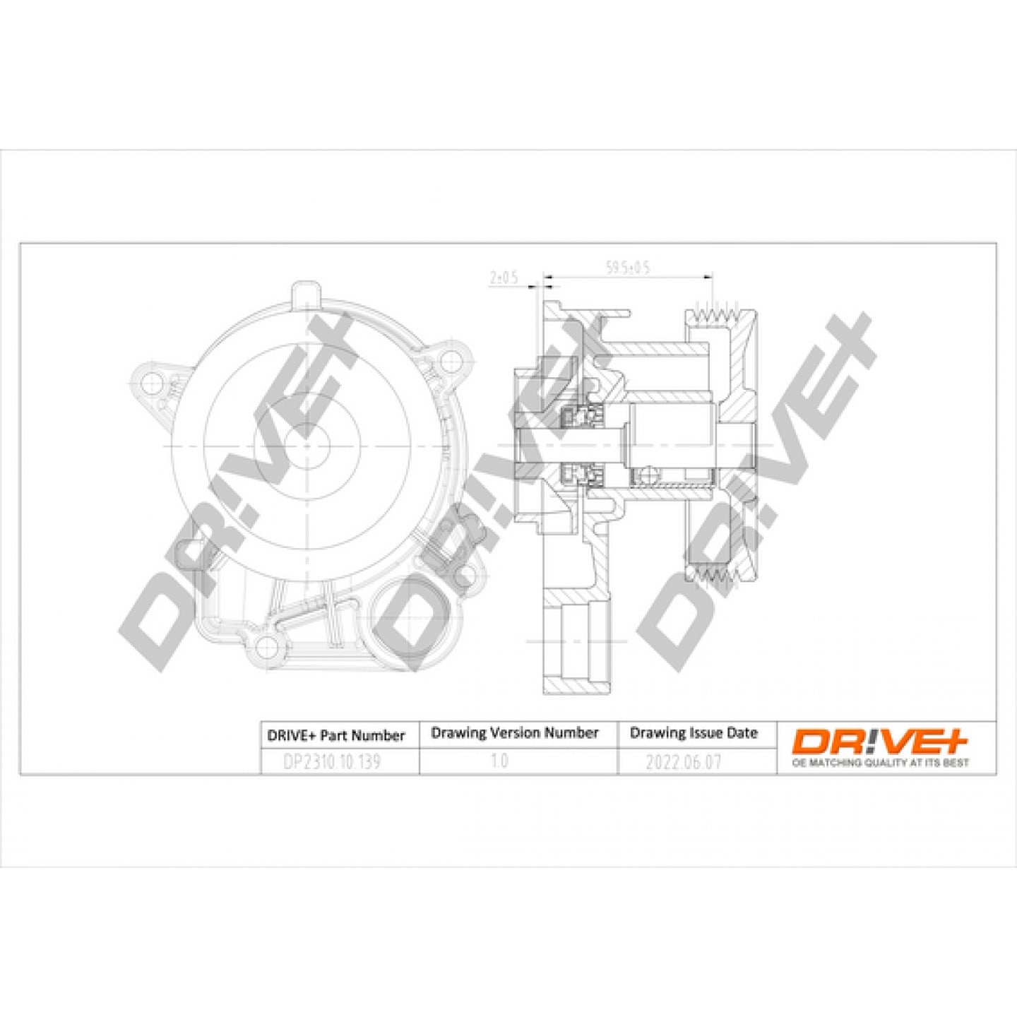Pompe à eau, refroidissement du moteur Dr!ve+ DP2310.10.139