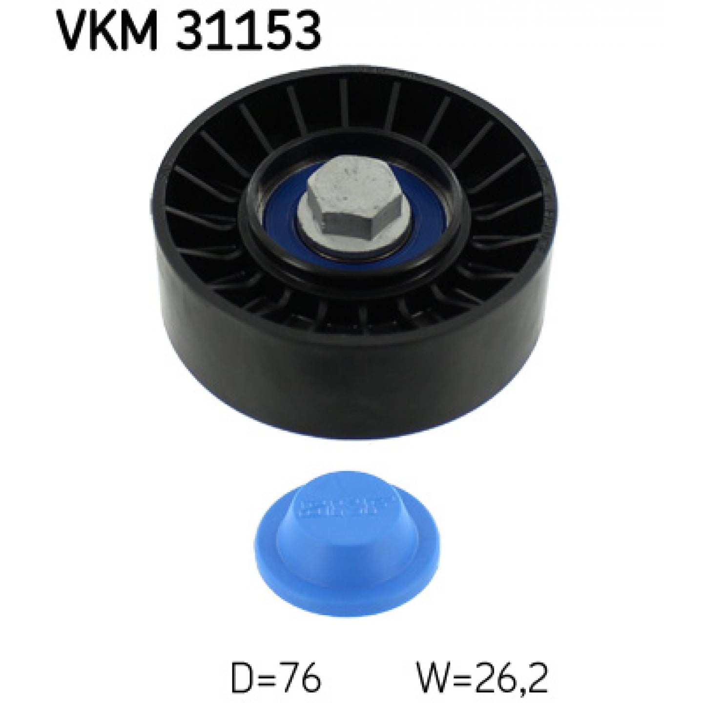 Medløberhjul, multi-V-rem SKF VKM 31153