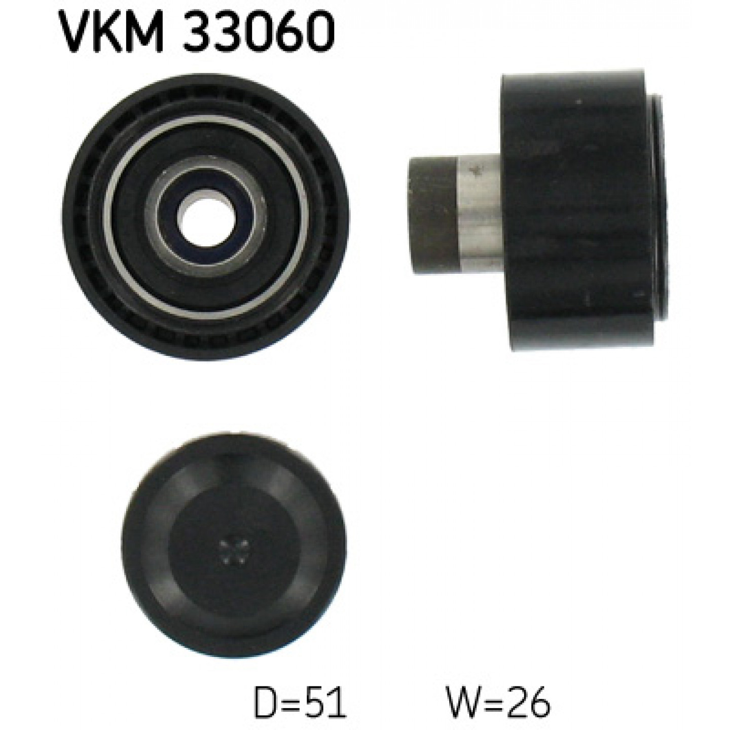 Vratná/vodicí kladka, klínový žebrový řemen SKF VKM 33060